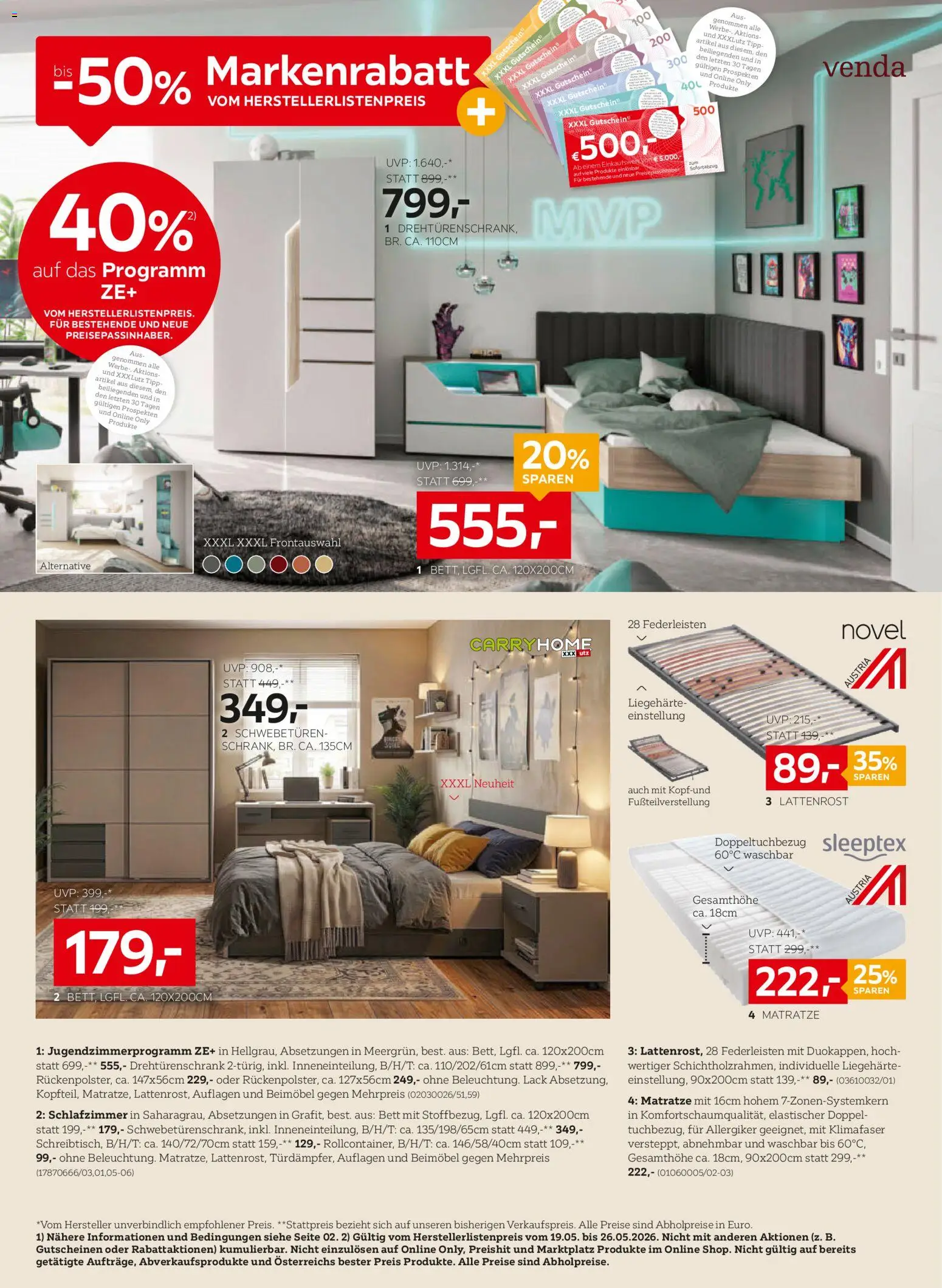 XXXLutz Prospekt aktuell gültig ab 19.05.2026 | Seite: 12 | Produkte: Bett, Matratze, Lattenrost