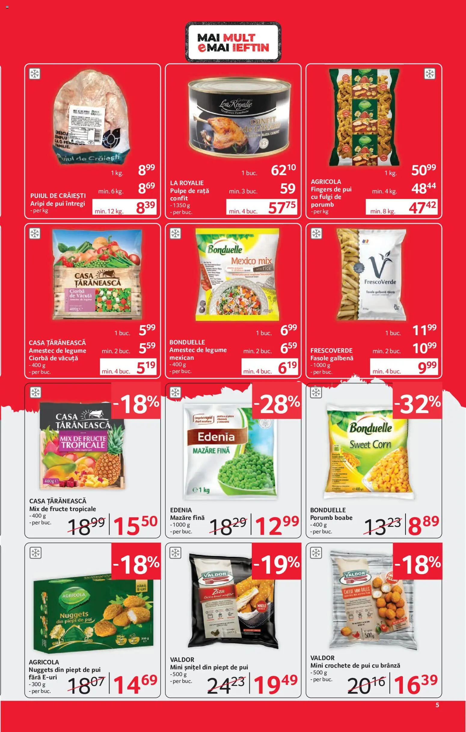 Noul catalog Selgros – valabil de la 15.05.2026 | Pagină: 5 | Produse: Mazăre, Hacıyatmaz Kedi Oyuncağı, Brânză, Porumb