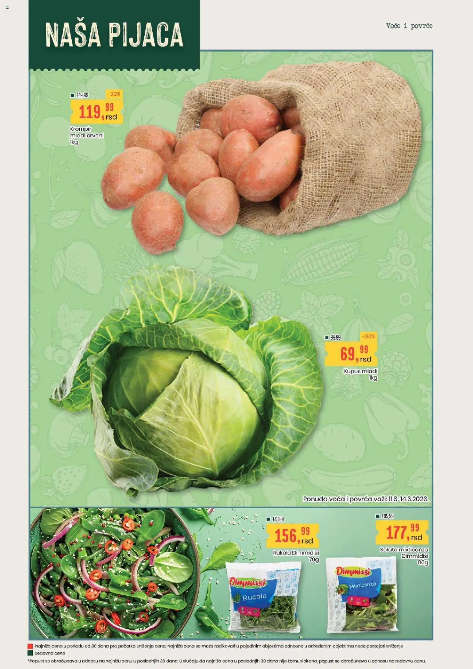 Aroma Market katalog - važi od 11.06.2026 | Strana: 2 | Proizvode: Salata, Krompir, Kupus