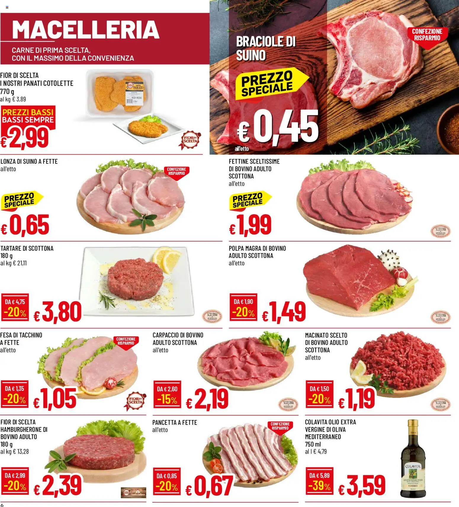 Volantino Galassia del 27/08/2026 | Pagina: 6 | Prodotti: Bovino, Carpaccio, Pancetta, Suino