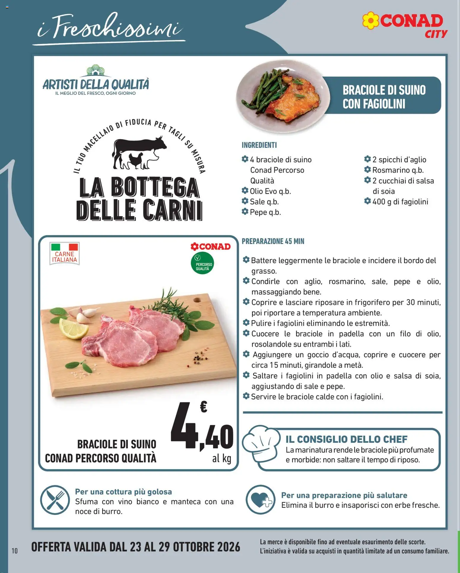 Volantino Conad del 23/10/2026 | Pagina: 10 | Prodotti: Olio, Burro, Frigorifero, Padella