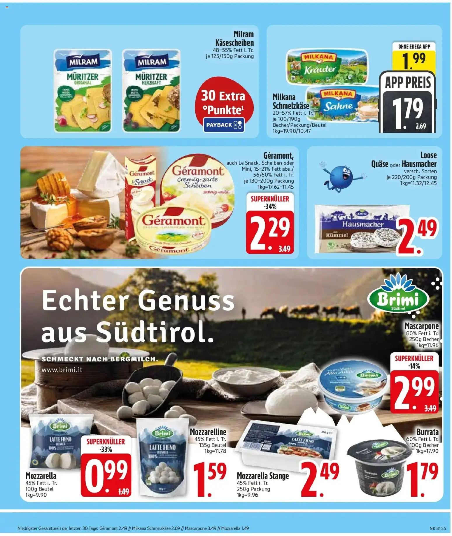 Edeka prospekt Wolfratshausen – gültig ab 27.07.2026 | Seite: 7 | Produkte: Geramont, Milkana, Mozzarella, Sahne