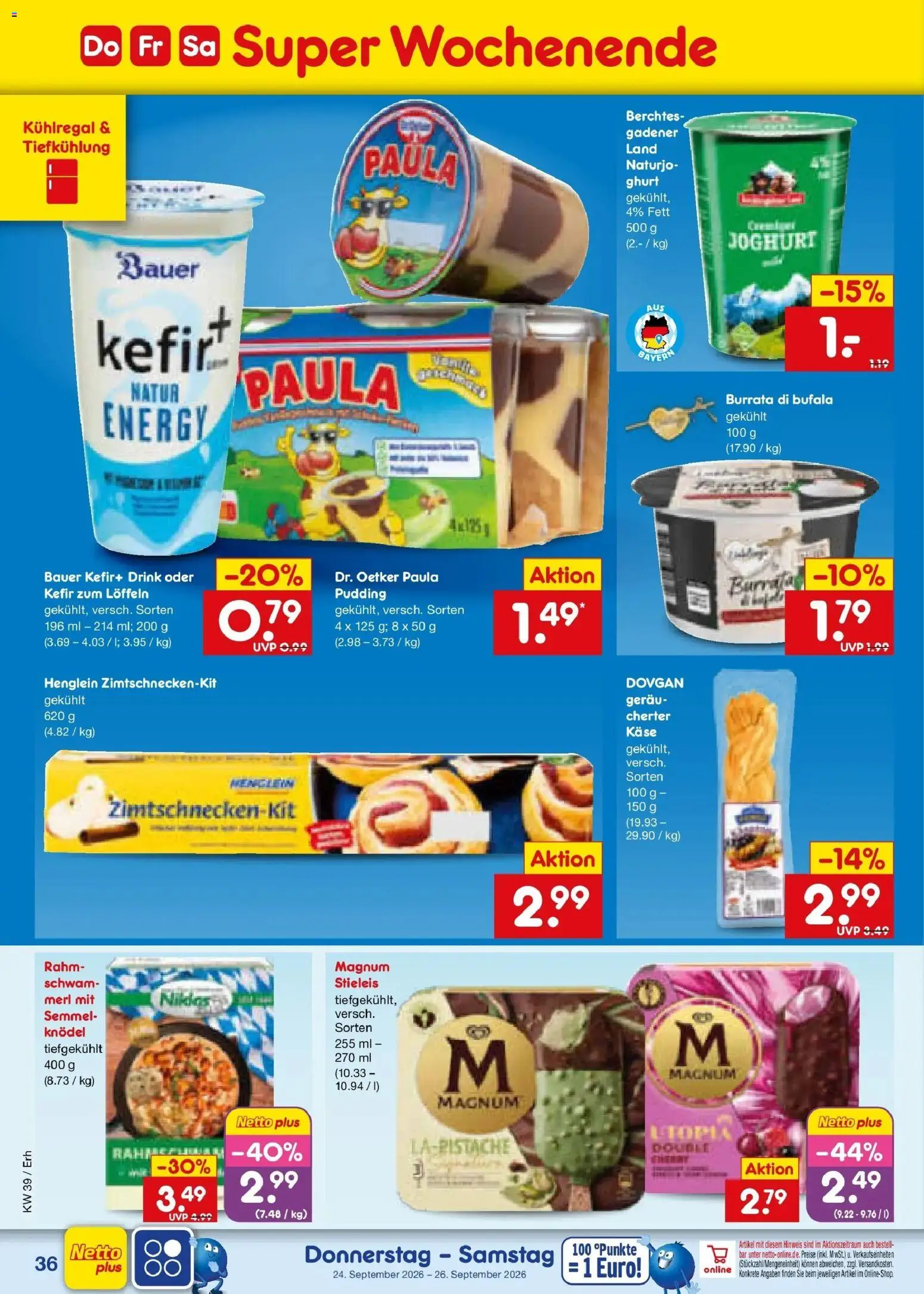 Netto Marken-Discount Prospekt Mauern – gültig ab 21.09.2026 | Seite: 52 | Produkte: Kefir, Energy, Joghurt, Pudding