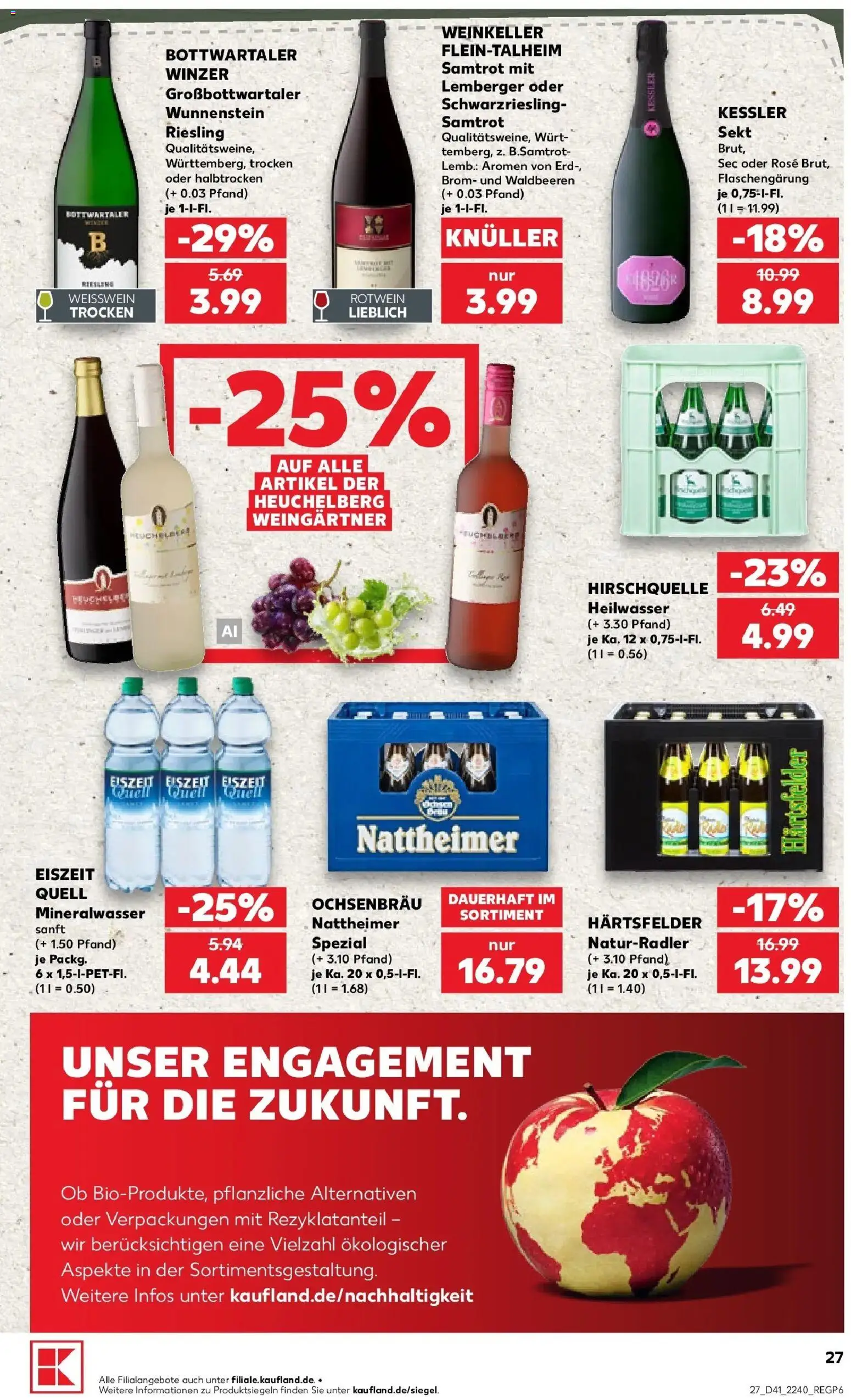 Prospekt Kaufland ab 05.10.2026 » Angebote Online zum Blättern | Seite: 37 | Produkte: Weißwein, Rotwein, Sekt, Mineralwasser