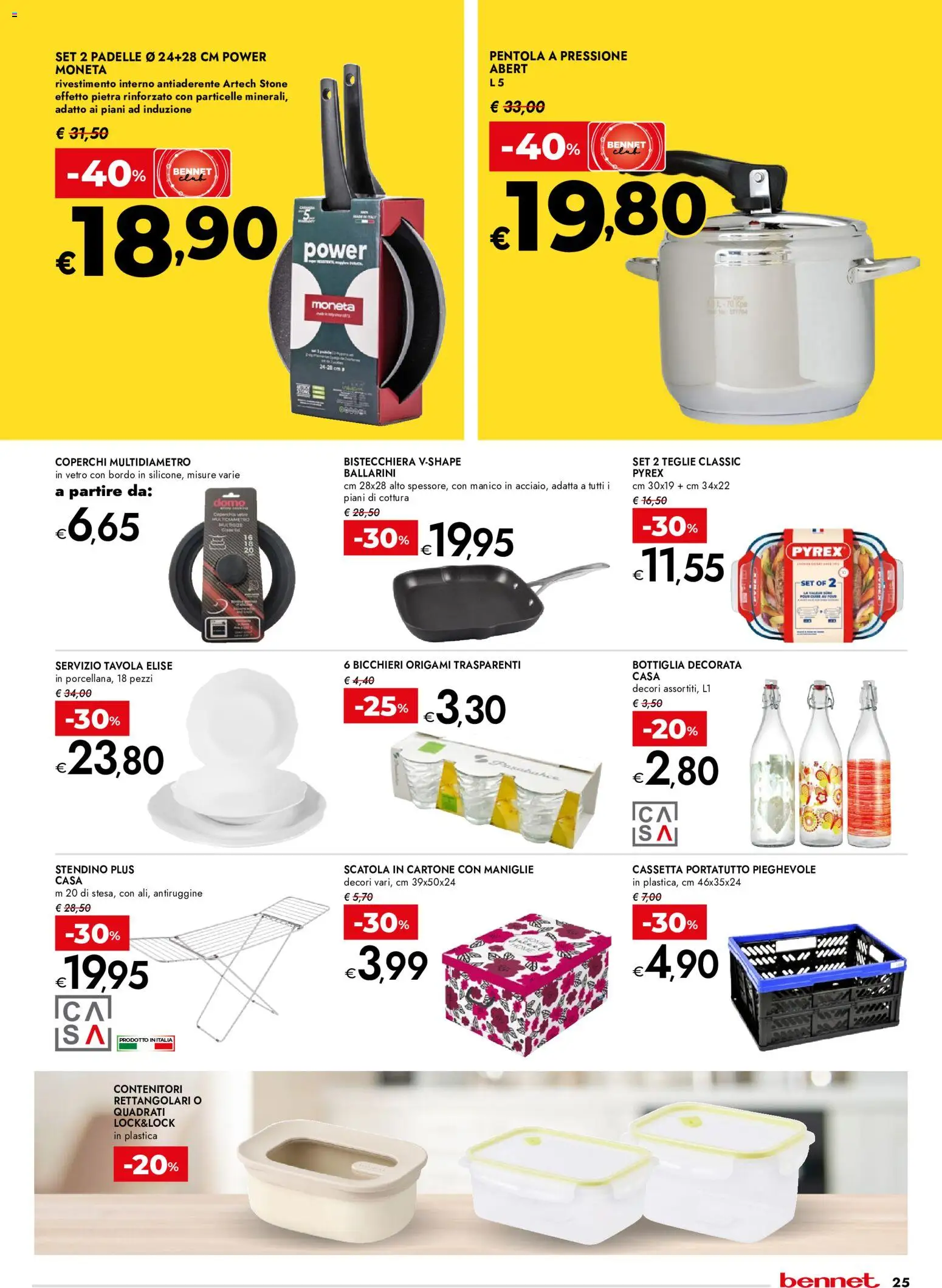 Volantino bennet del 27/08/2026 | Pagina: 25 | Prodotti: Stendino, Bottiglia, Pentola a pressione, Scatola