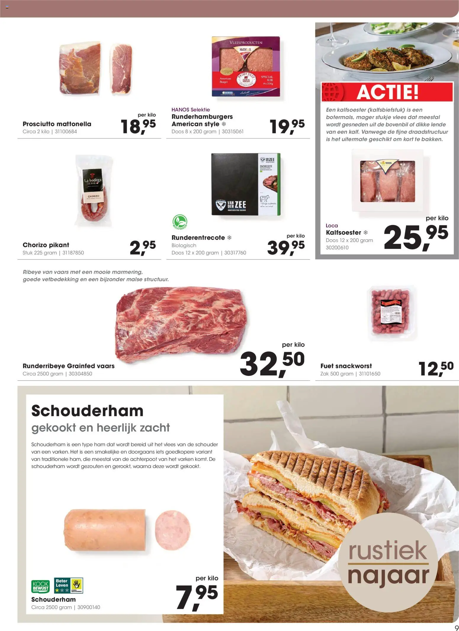 {H1} | Pagina: 9 | Producten: Ham, Chorizo, Zak, La
