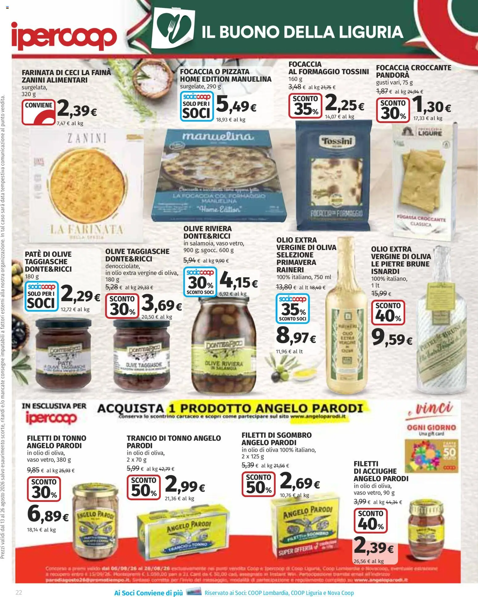 Volantino Ipercoop del 13/08/2026 | Pagina: 22 | Prodotti: Paté, Ceci, Data, Acciughe