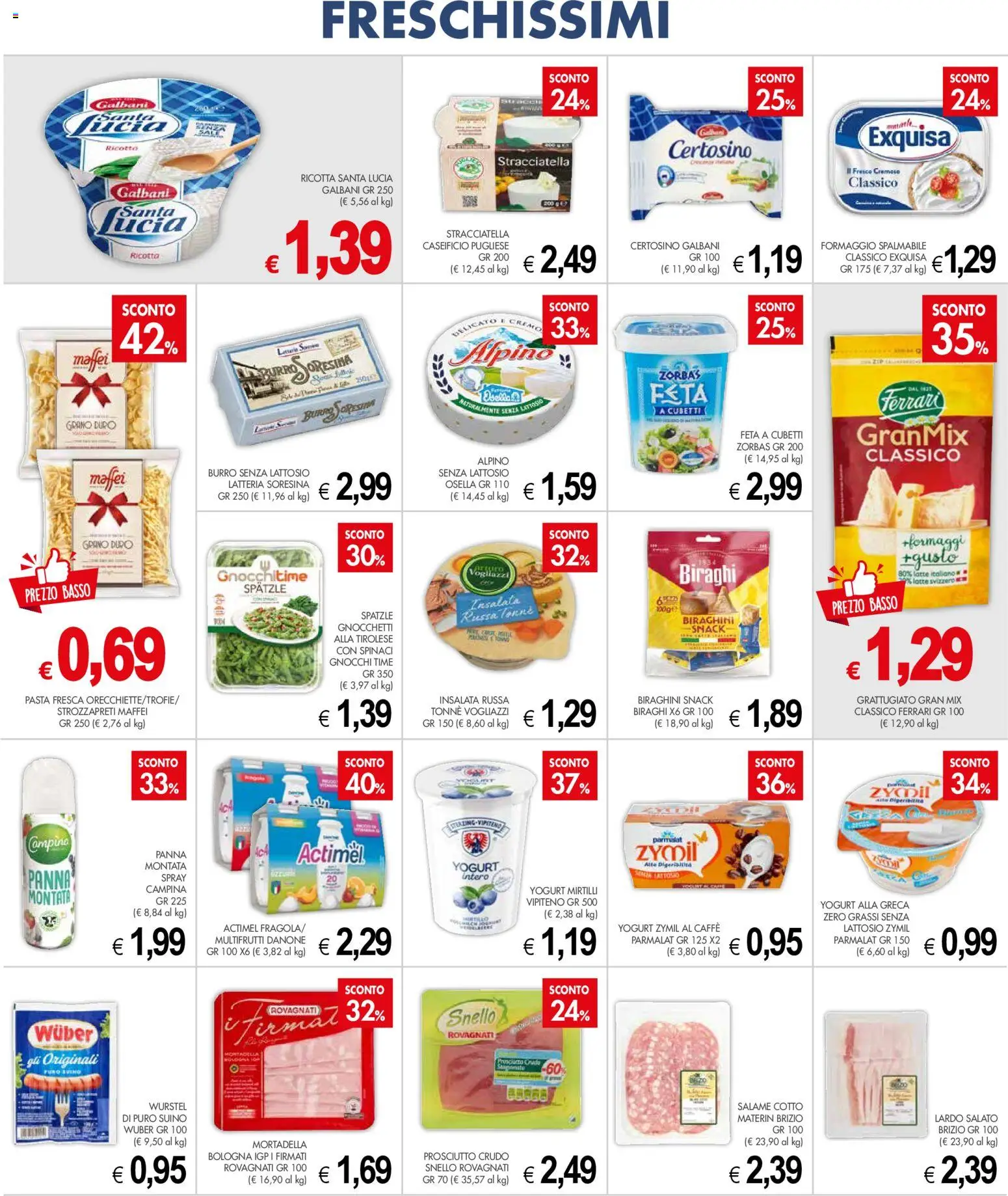 Volantino Presto Fresco del 27.04.2026 | Pagina: 5 | Prodotti: Prosciutto Crudo, Suino, Wurstel, Stracciatella