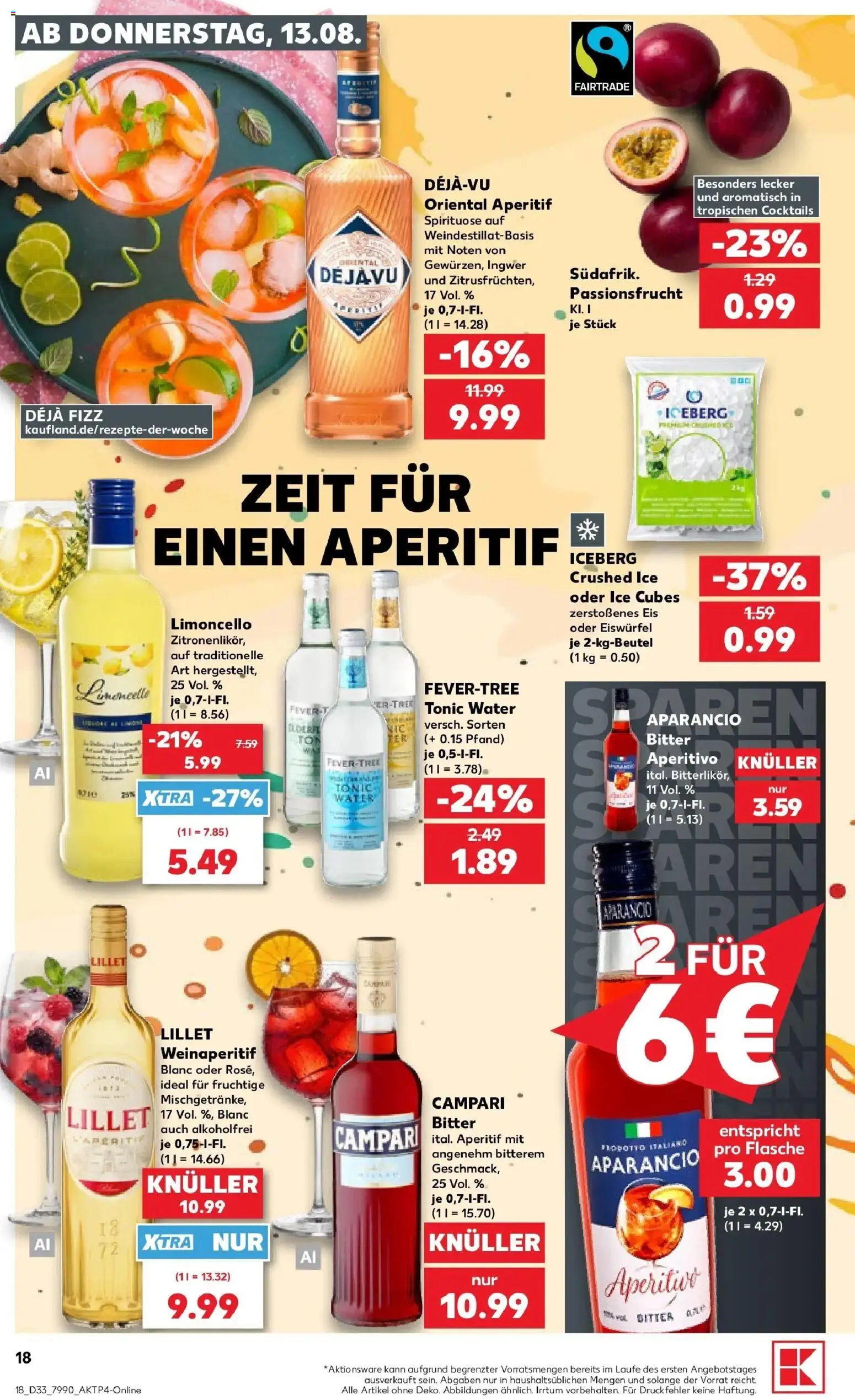 Prospekt Kaufland ab 10.08.2026 » Angebote Online zum Blättern | Seite: 27 | Produkte: Campari, Lillet, Limoncello, Eis
