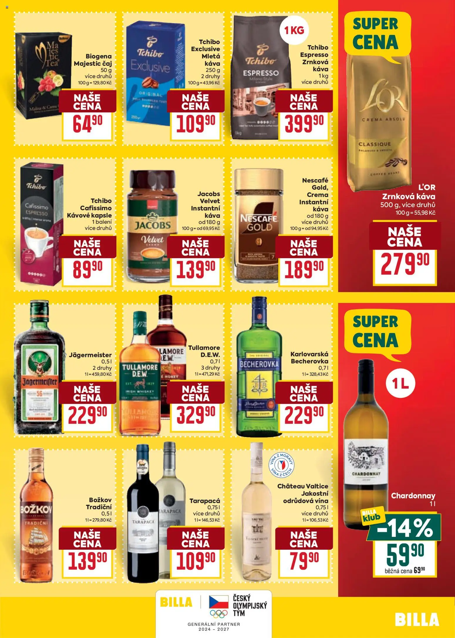 Billa Velký leták od 02.09.2026 | Strana: 27 | Produkty: Tarapaca, Crema, Božkov, Cafissimo