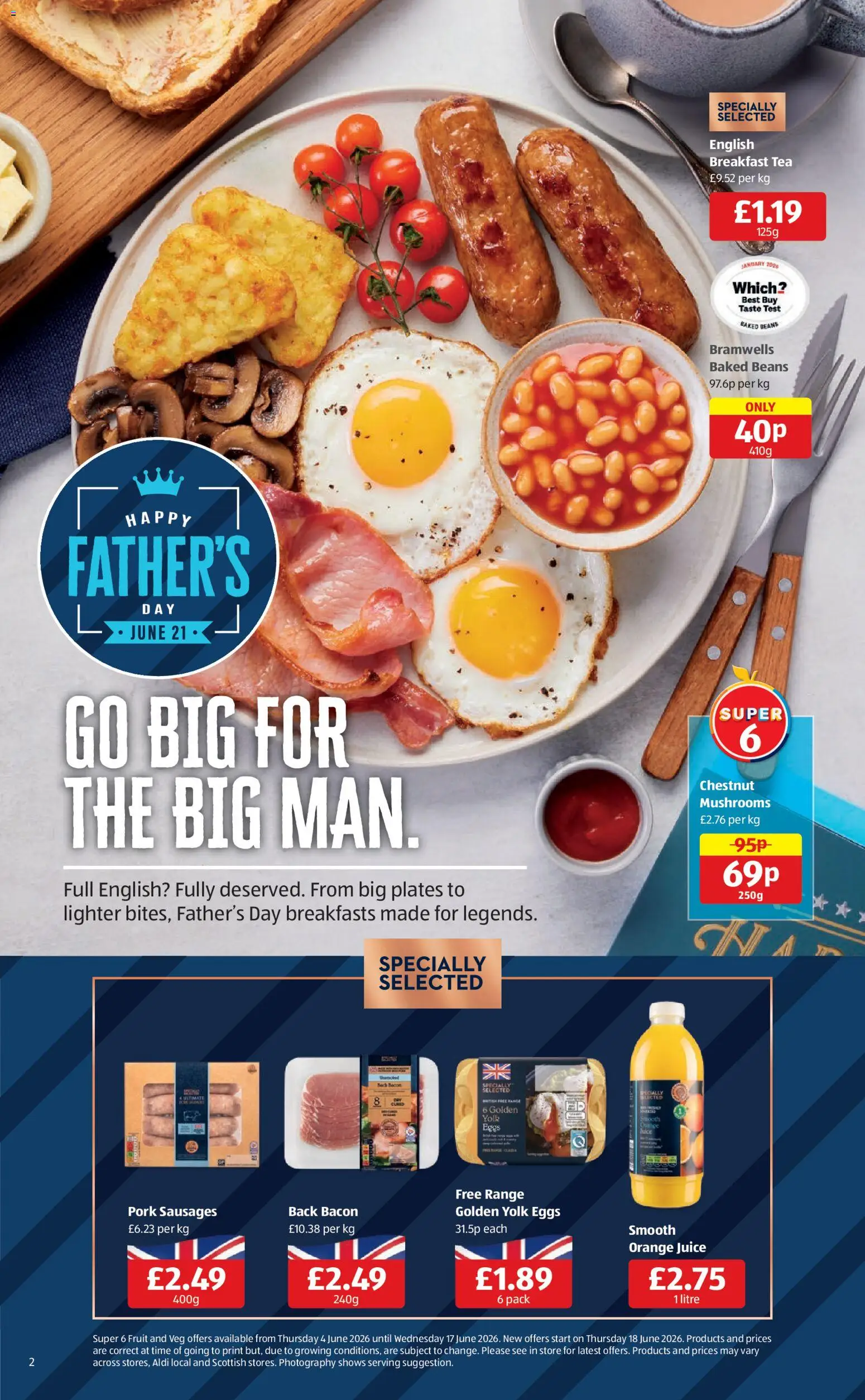 {H1} | Page: 2 | Products: Pork, Mushrooms, Sausages, Orange