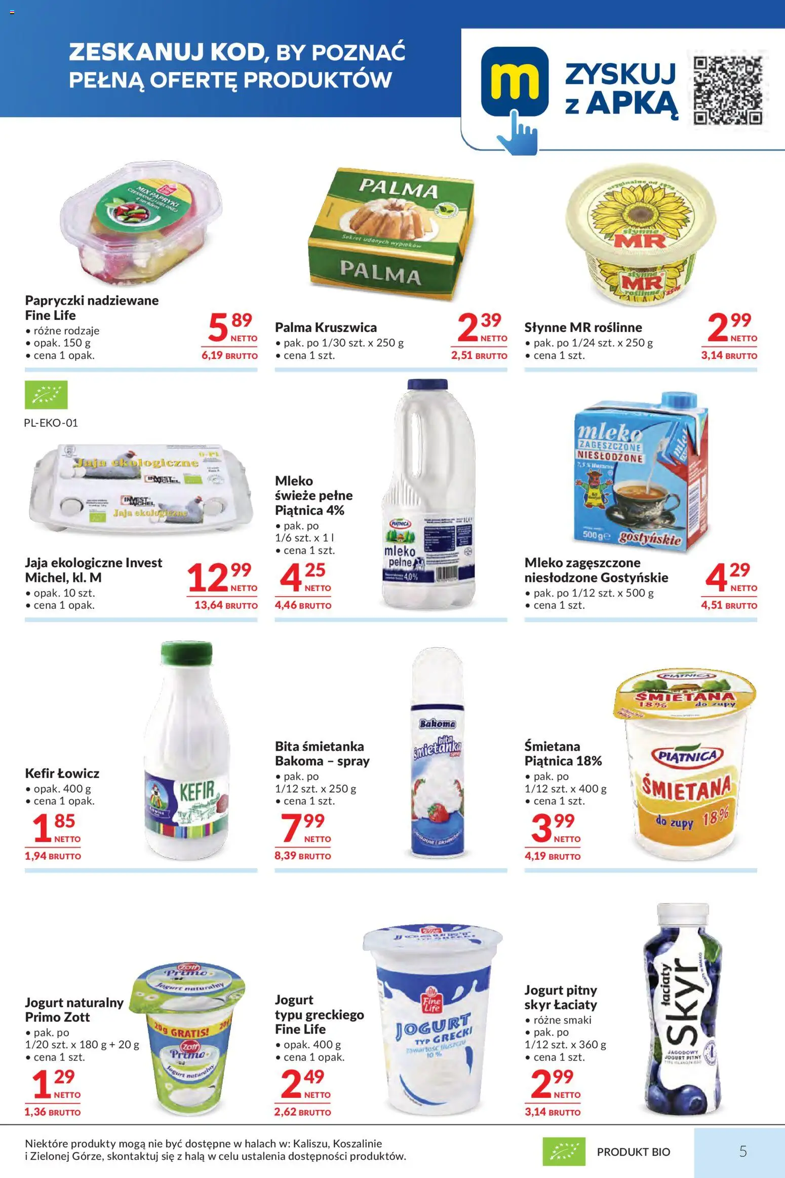 Makro gazetka od 18.08.2026 | Strona: 5 | Produkty: Papryki, Jogurt naturalny, Mleko świeże, Skyr