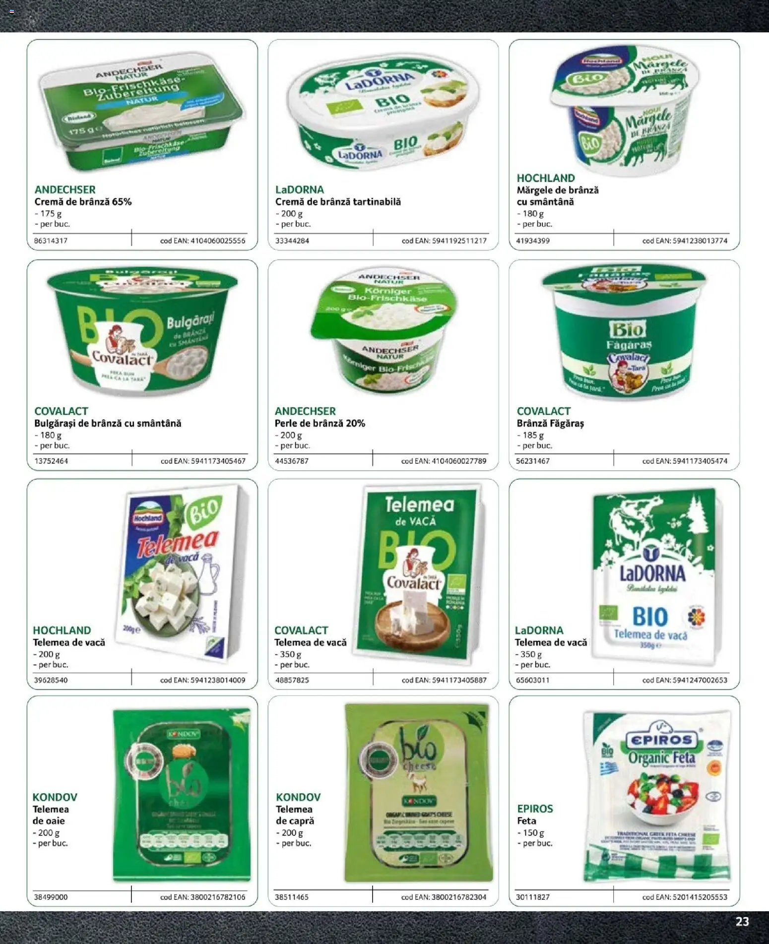 Noul catalog Selgros – valabil de la 09.02.2024 | Pagină: 23 | Produse: Brânză, Cremă, Cremă de brânză, Smântână