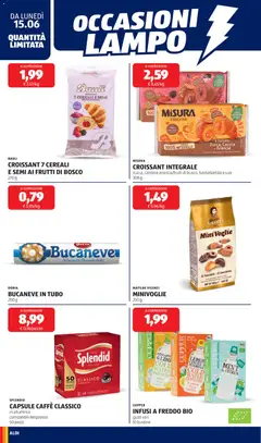 Anteprima del volantino Aldi volantino valido a partire dal 15.06.2026 | Pagina: 16 | Prodotti: Caffè, Cereali, Barbabietola, Croissant