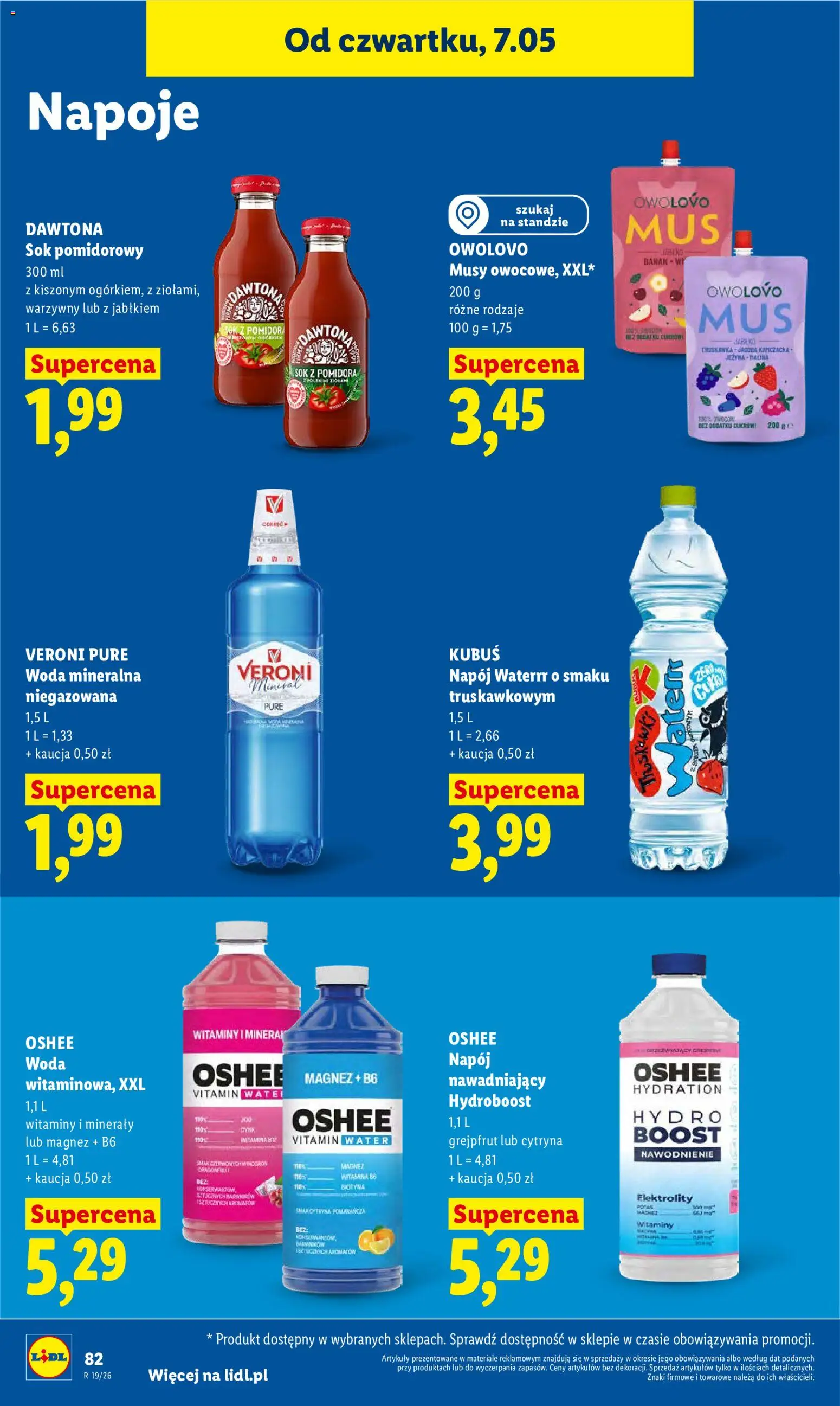 Lidl gazetka od 07.05.2026 | Strona: 84 | Produkty: Napoje, Sok, Banan, Grejpfrut