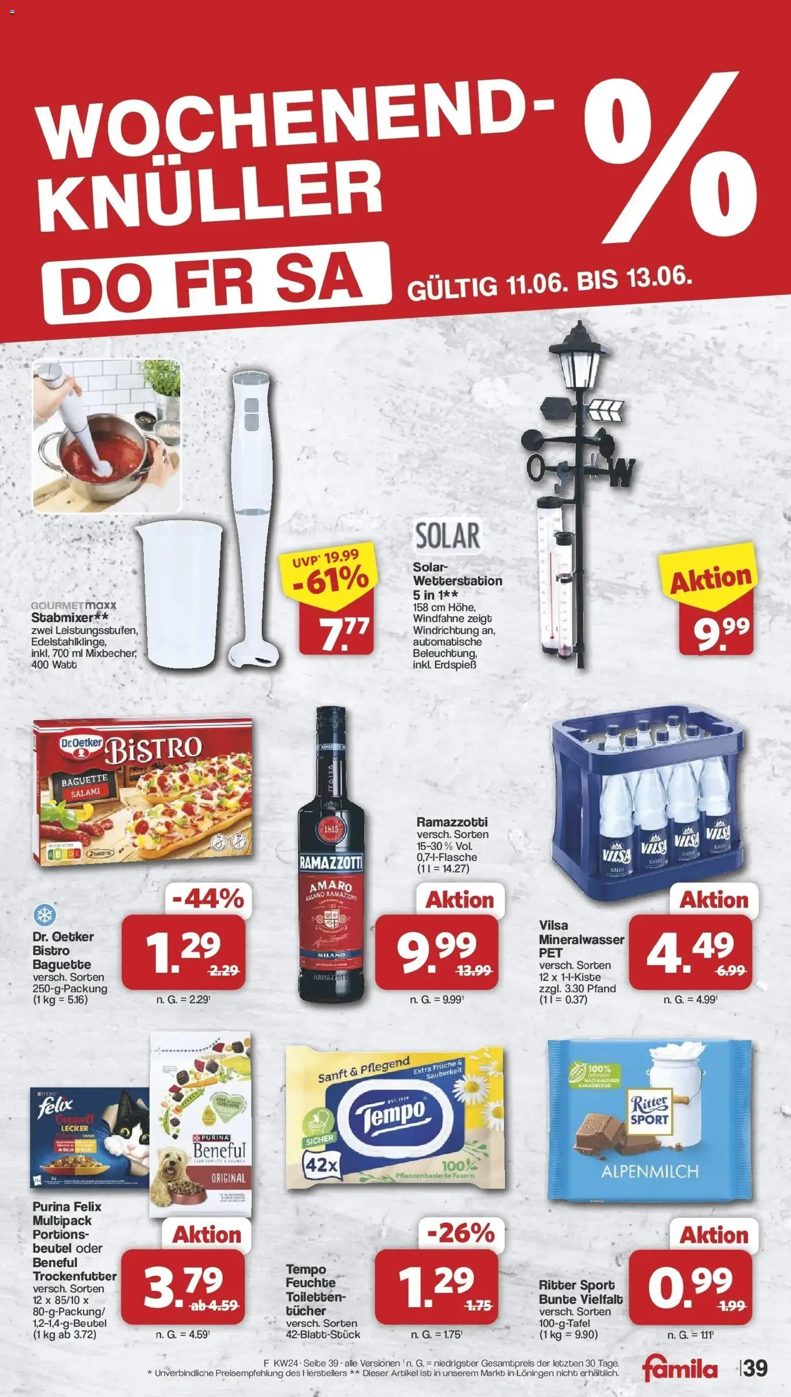 Famila Nordwest Wochenangebote – gültig ab 08.06.2026 | Seite: 41 | Produkte: Ritter sport, Salami, Stabmixer, Ramazzotti
