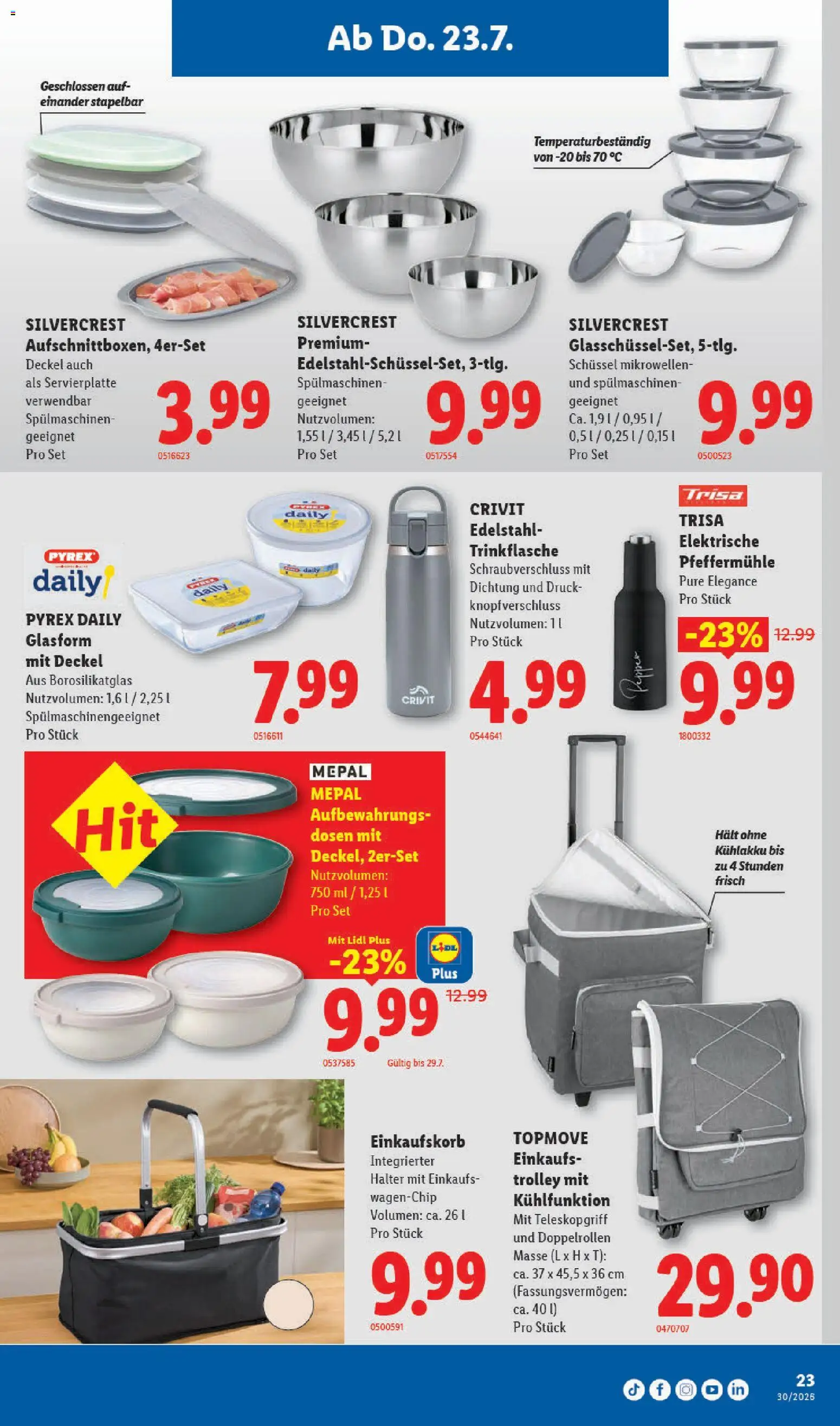 Lidl aktionen – gültig ab 23.07.2026 | Seite: 23 | Produkte: Deckel, Pfeffermühle