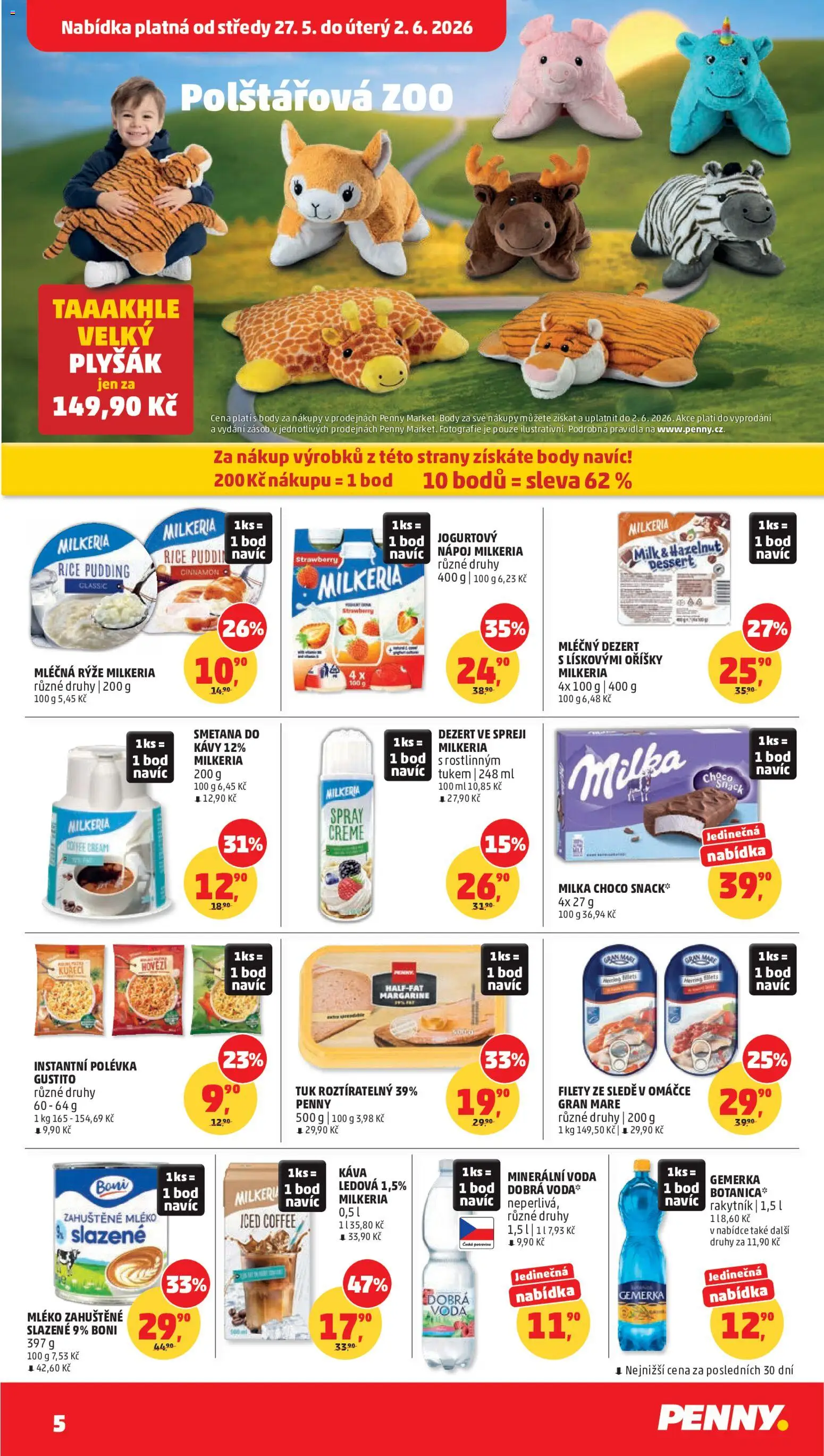 Penny Market leták od 27.05.2026 | Strana: 5 | Produkty: Milka, Rýže, Body, Plyšák