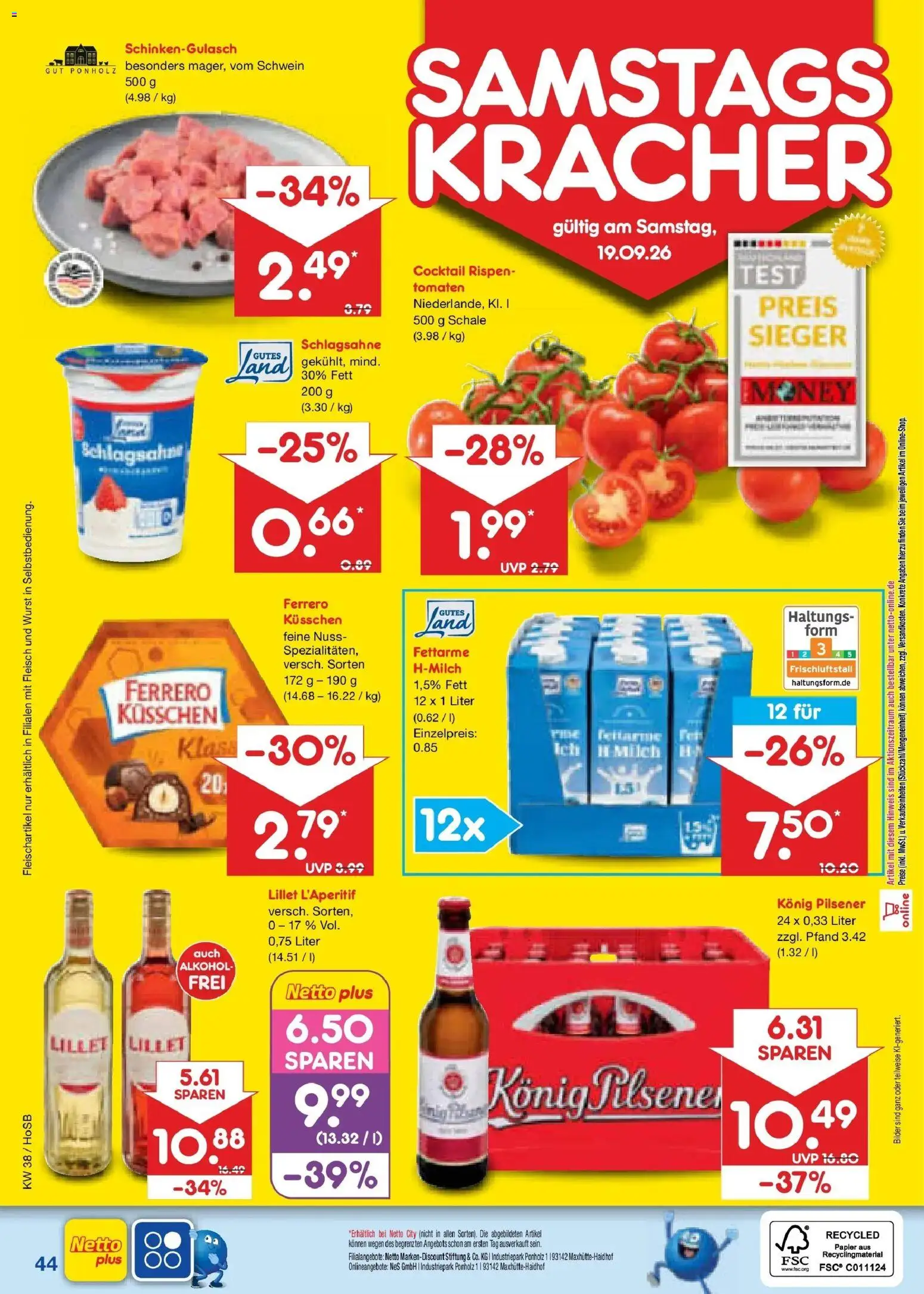 Netto Marken-Discount Prospekt Hannover – gültig ab 14.09.2026 | Seite: 58 | Produkte: Konig pilsener, Schlagsahne, Tomaten, Lillet