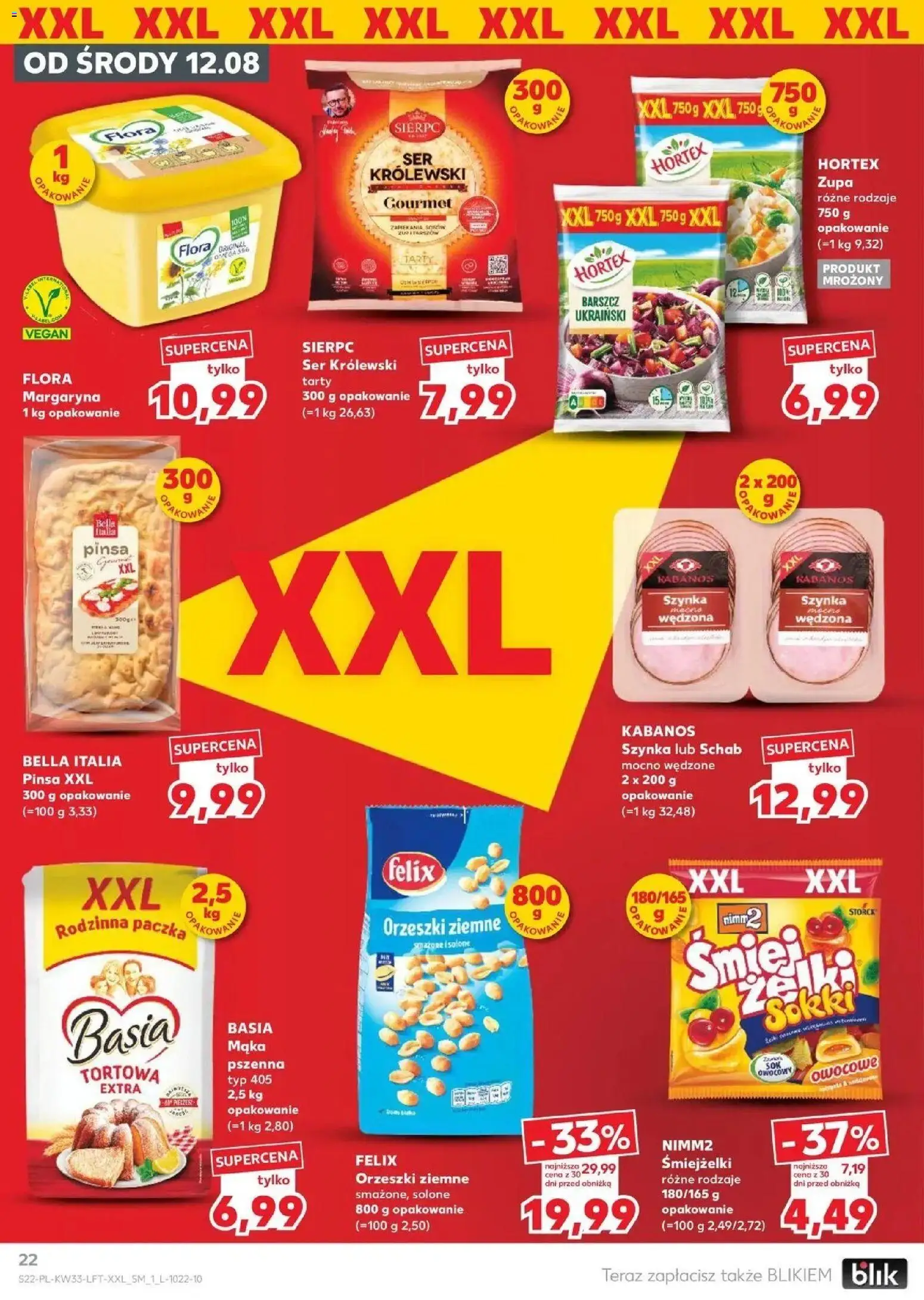 Kaufland - Kaufland Gazetka Tygodnia ważne do 19.08 od 12.08.2026 - od jutra PDF | Strona: 22 | Produkty: Schab, Mąka tortowa, Orzeszki ziemne, Pinsa