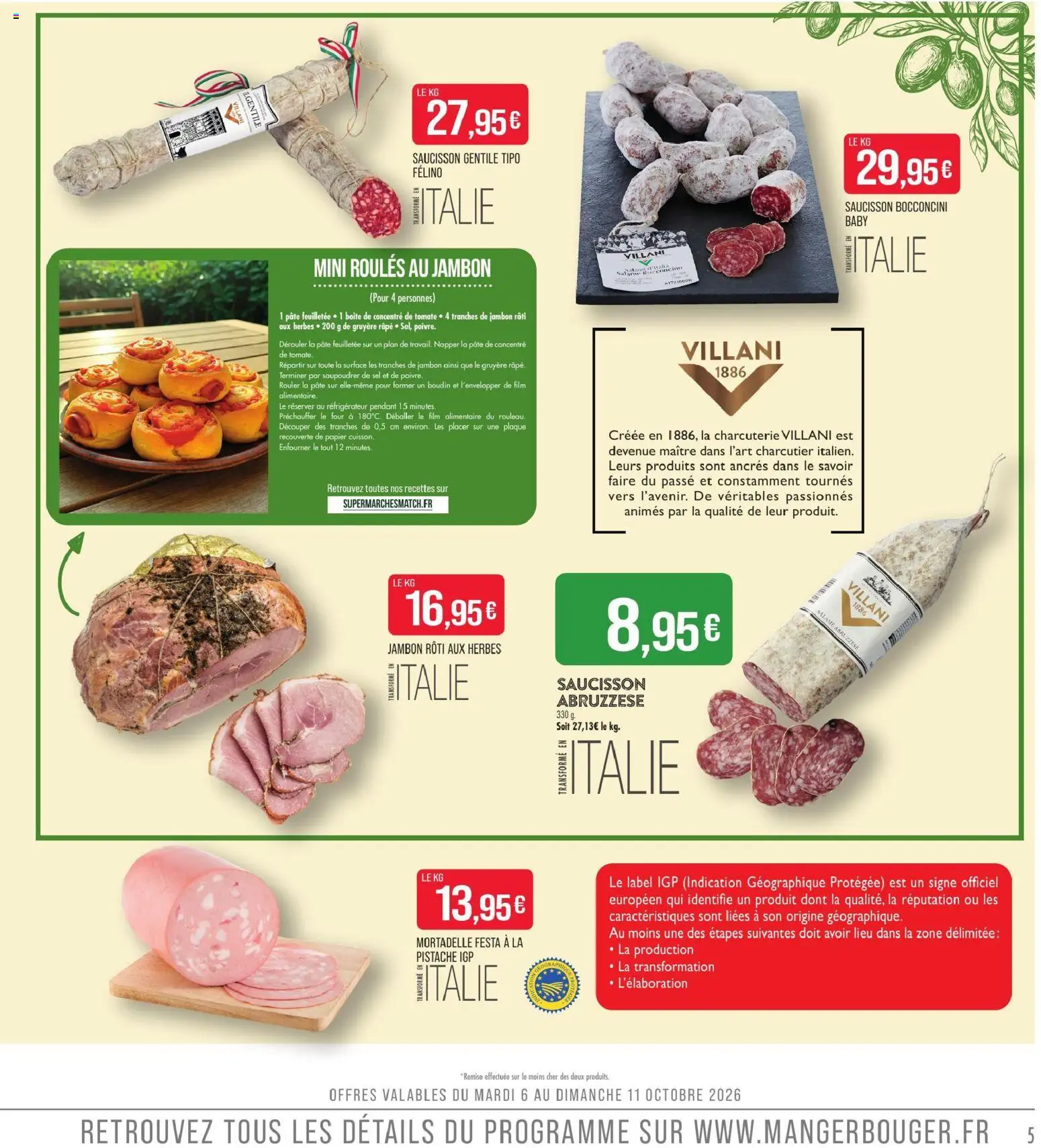 {H1} | Page: 5 | Produits: Saucisson, Boudin, Râpe, Jambon