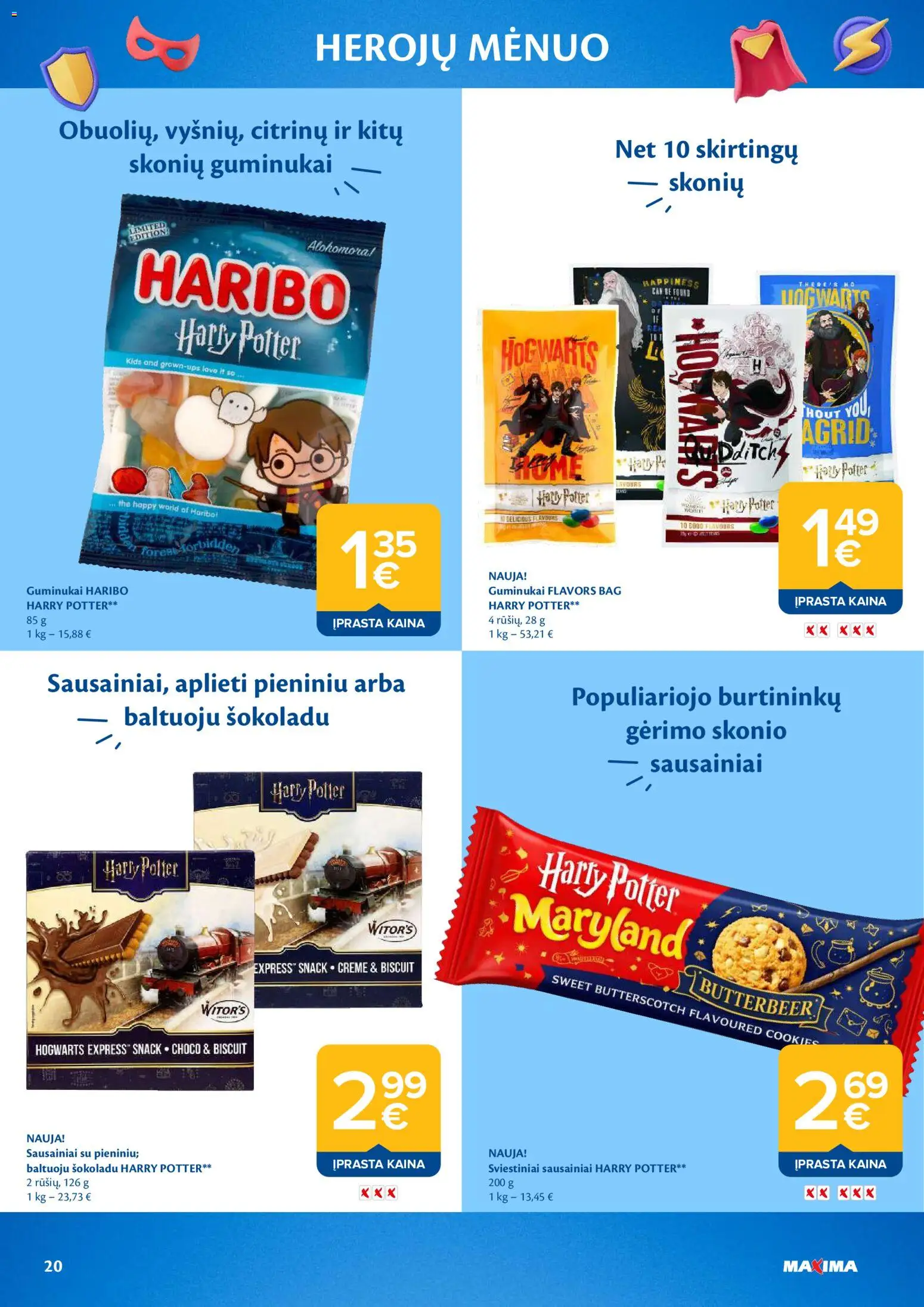 MAXIMA akcijos nuo 09.06.2026 | Puslapis: 20 | Prekių: Sausainiai, Guminukai