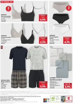 ESMARA, Ženski grudnjak, od umjetnih vlakana, vel. S-XL, razne boje, pakiranje, 2 kom, od umjetnih vlakana, razne boje, pakiranje - Pregled kataloga iz trgovine Kaufland, vrijedi od 19.08.2026 | Stranica: 32 | Proizvodi: Grudnjak, Posteljina, Pidžama, Ženske gaćice