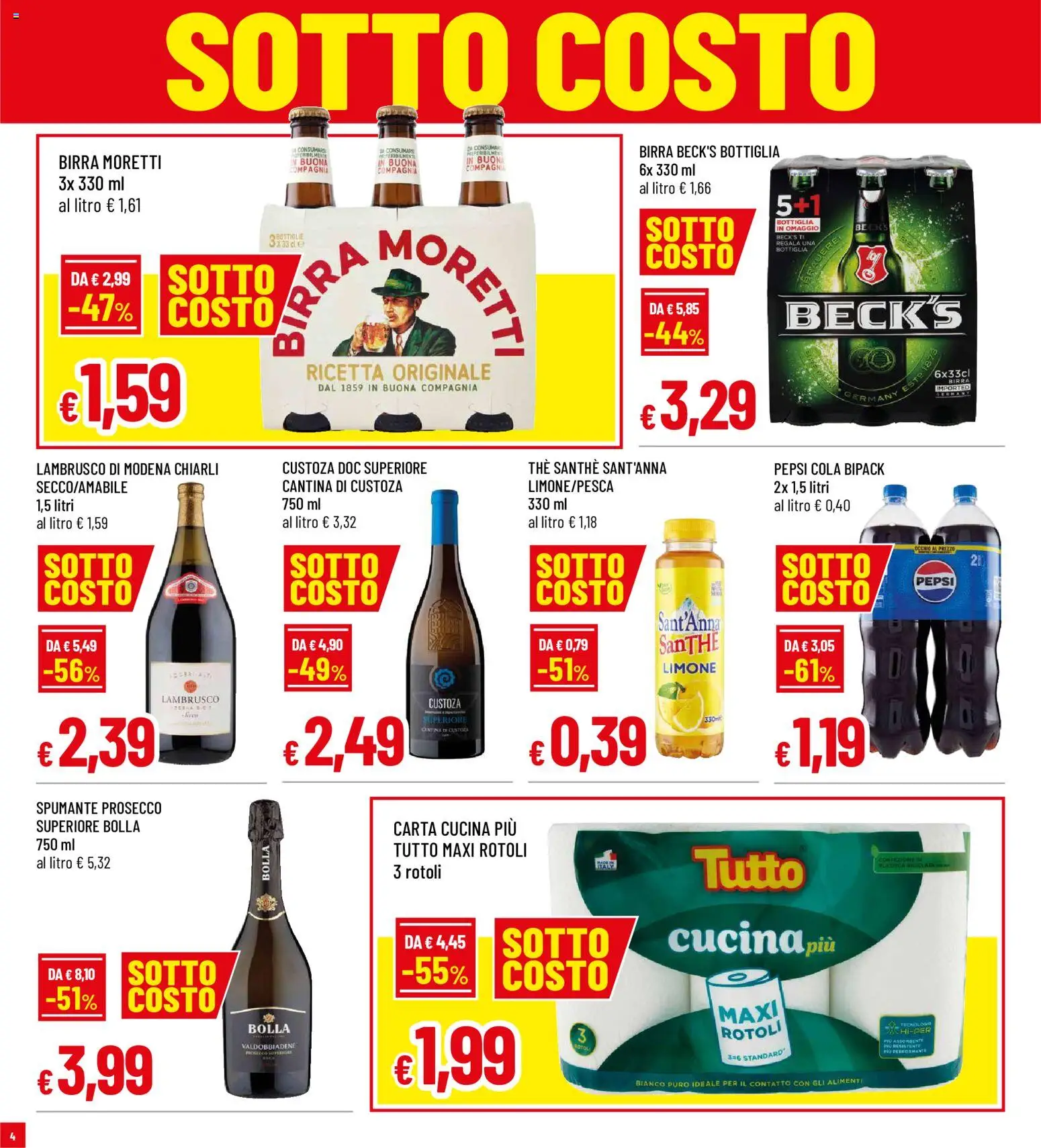 Volantino Famila del 14/09/2026 | Pagina: 4 | Prodotti: Birra, Limone, Birra Moretti, Lambrusco