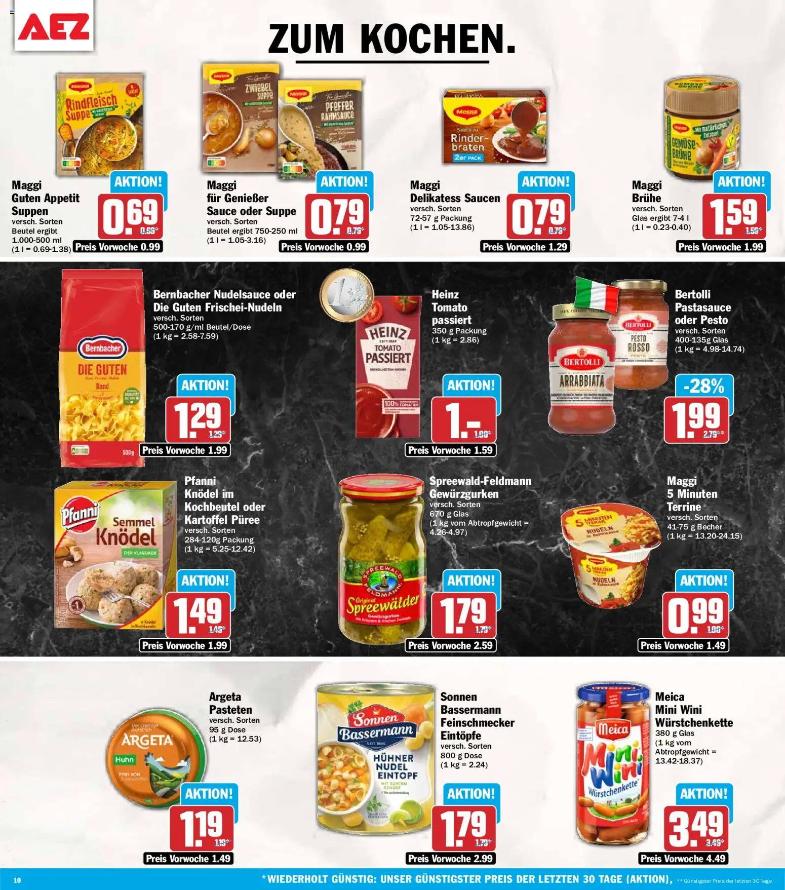 AEZ Prospekt – gültig ab 20.07.2026 | Seite: 10 | Produkte: Meica, Gemüse, Pfeffer, Nudeln