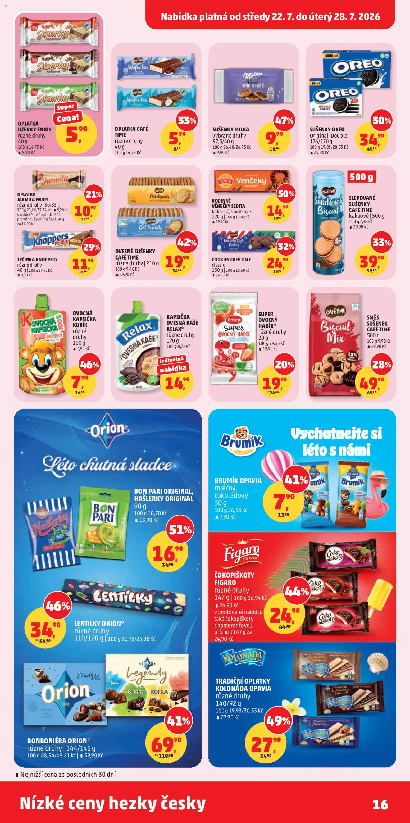 Penny Market leták od 22.07.2026 | Strana: 16 | Produkty: Milka, Banány, Ovocná kapsička, Kaše