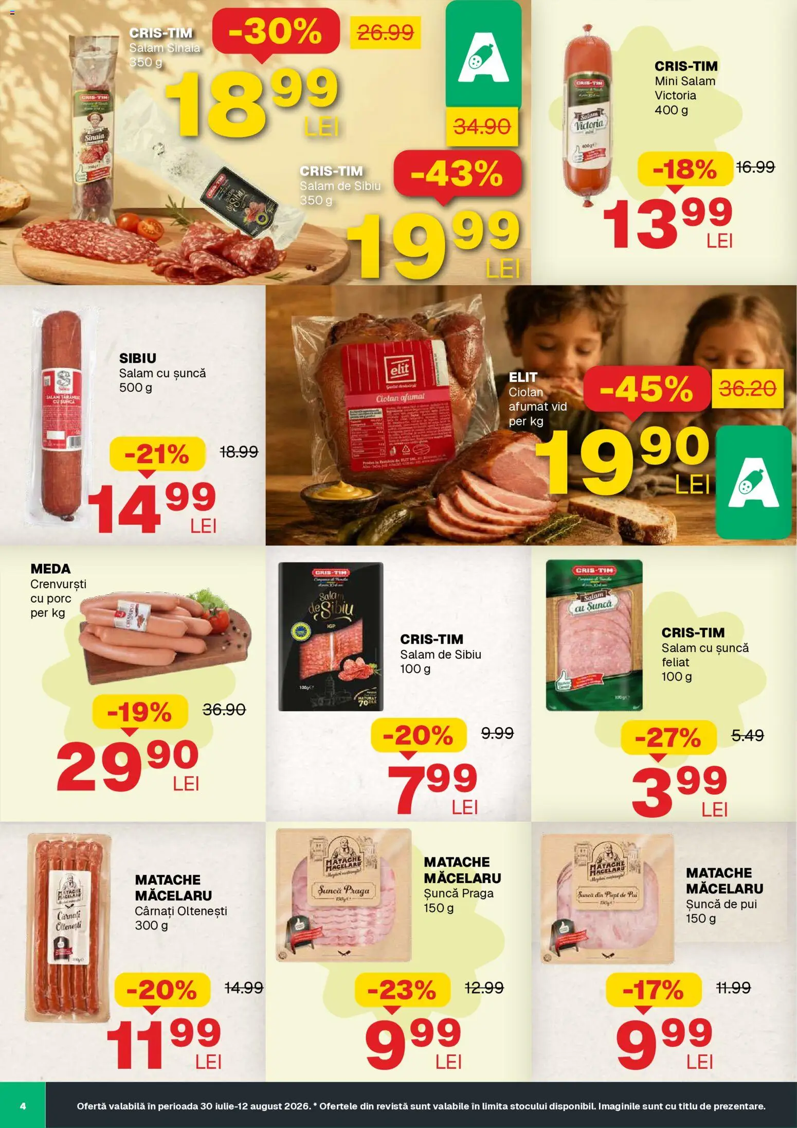 Noul catalog Annabella – valabil de la 30.07.2026 | Pagină: 4 | Produse: Sunca de pui, Pui, Salam, Cârnați