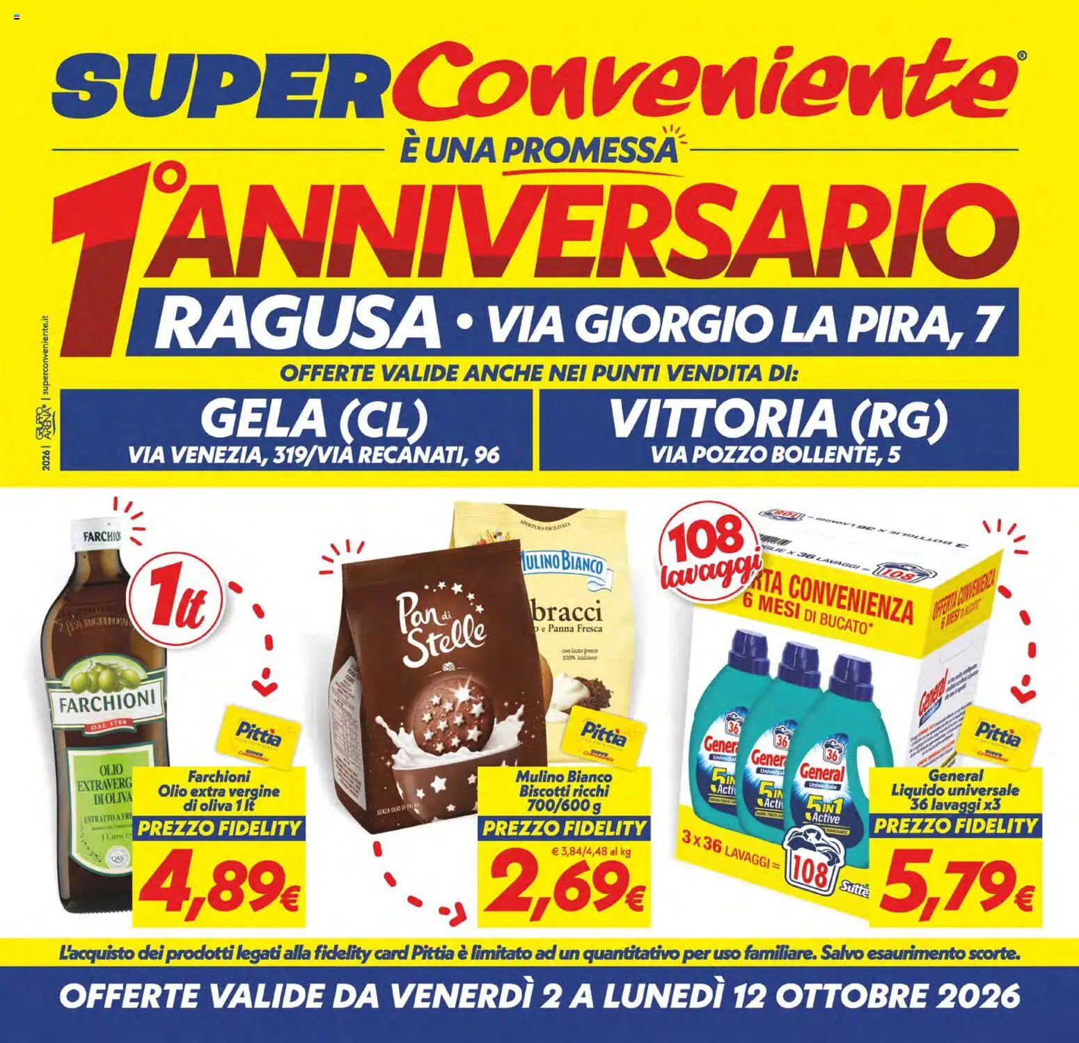 Volantino SuperConveniente del 02/10/2026 | Pagina: 1 | Prodotti: Panna, Biscotti, Olio, Olio extra vergine