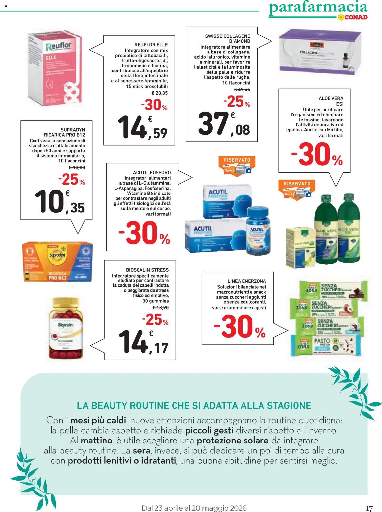 Volantino Conad del 23.04.2026 | Pagina: 17 | Prodotti: Integratore alimentare, Aloe vera