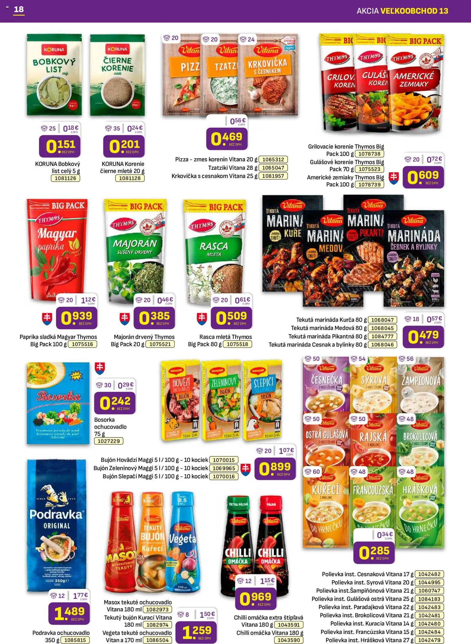 Nové Libex akcie – leták je platný od 29.06.2026 | Strana: 18 | Produkty: Paprika, Bujón, Zemiaky, Majorán