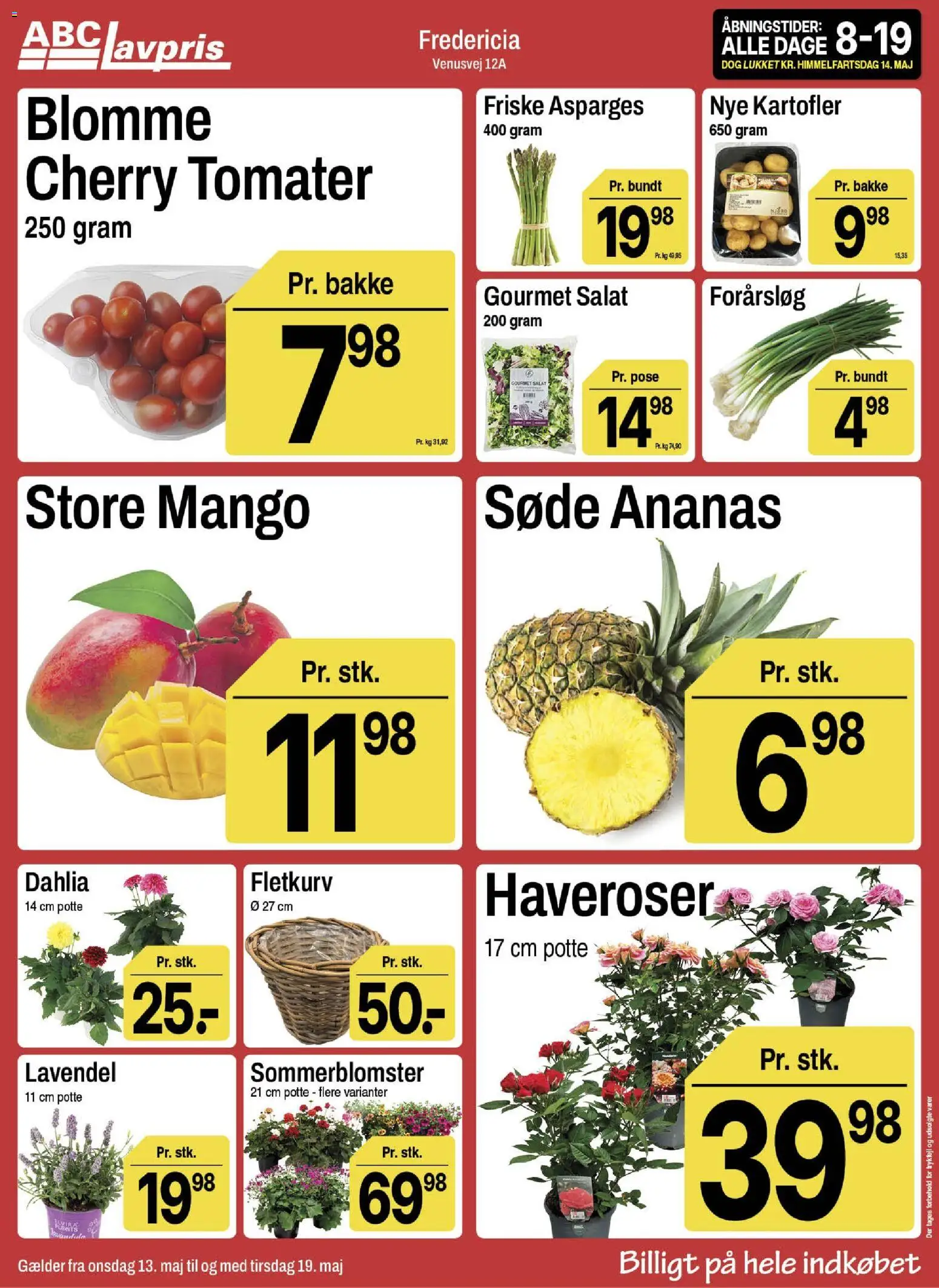 Abc Lavpris tilbudsavis – gyldig fra 13.05.2026 | Side: 3 | Produkter: Tomater, Forårsløg, Cherry, Asparges