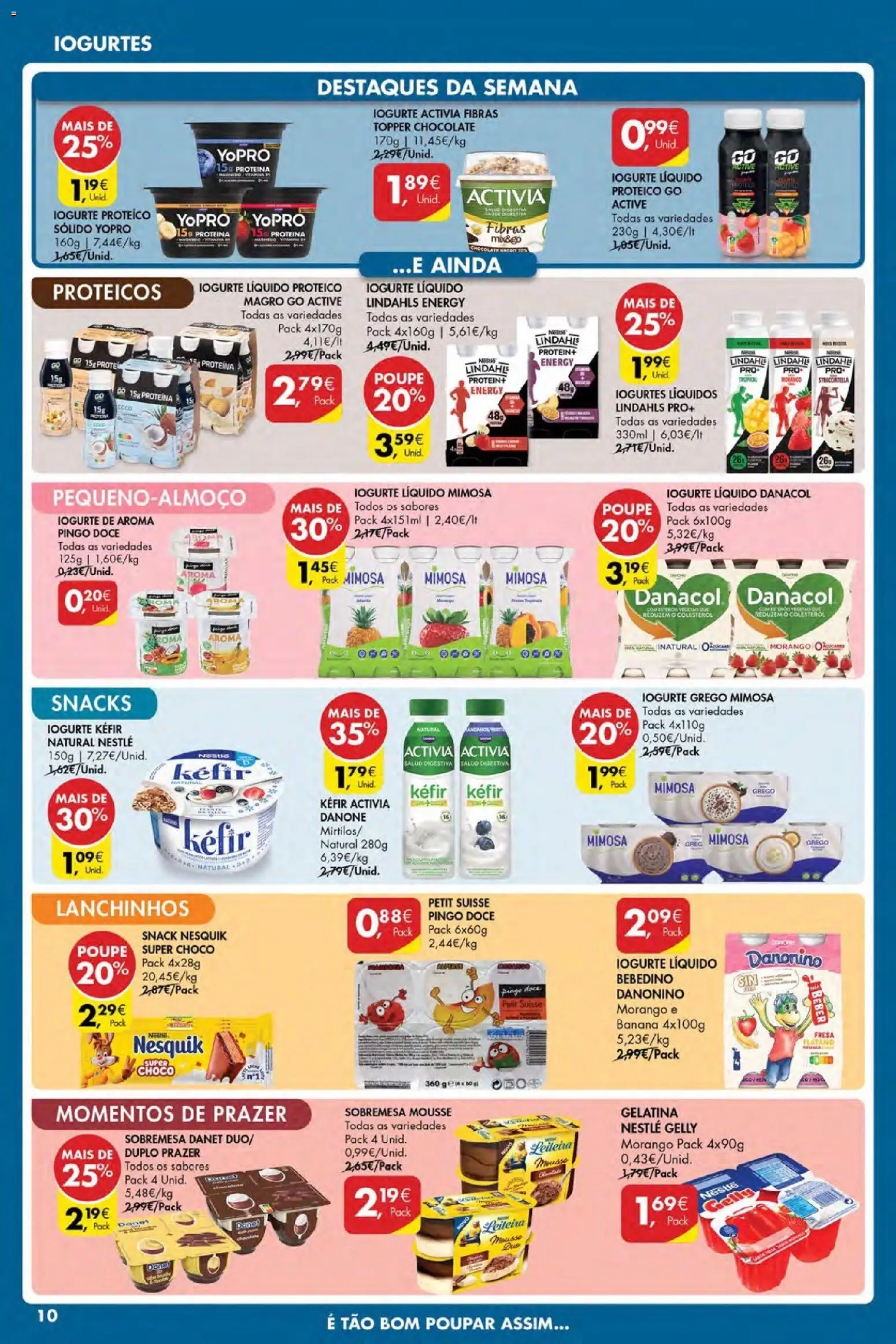 Pingo Doce Poupe Esta Semana Açores │ válido de 16.04.2026 | Página: 10 | Produtos: Gelatina, Iogurtes, Chocolate, Proteina