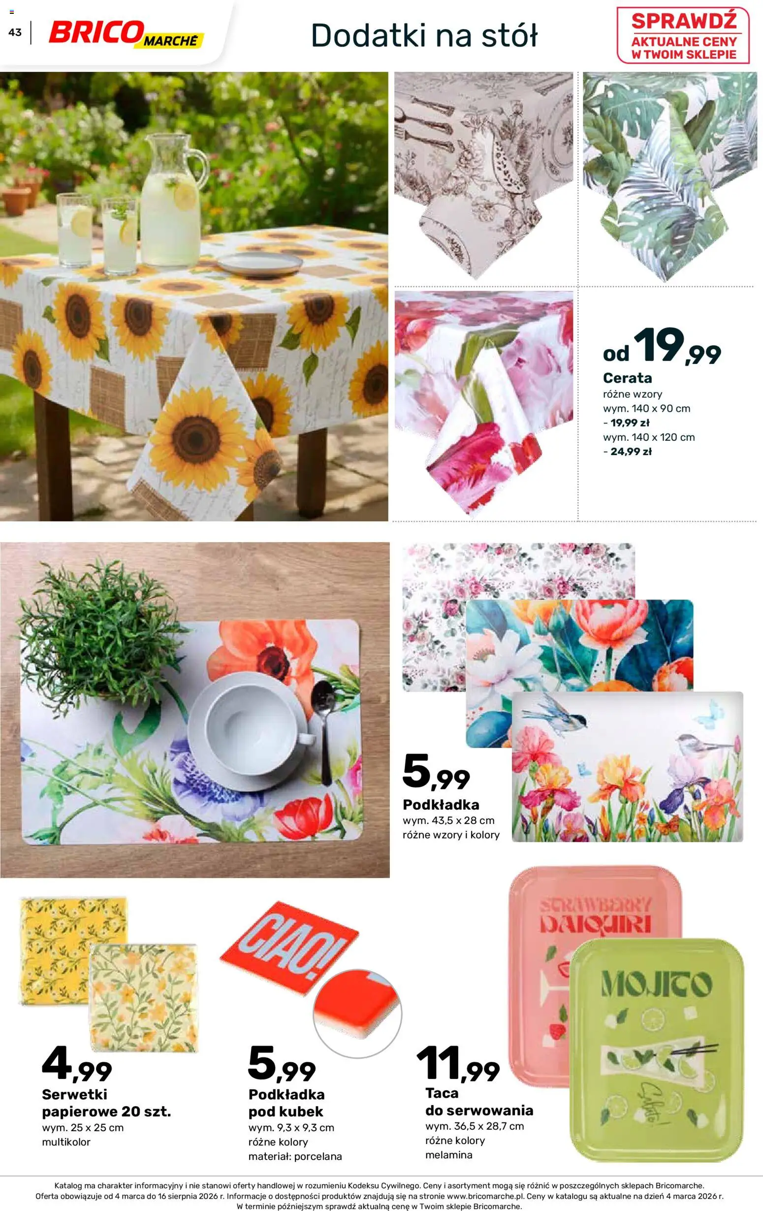 Brico Marché gazetka - Wiosna od 04.03.2026 | Strona: 43 | Produkty: Stół