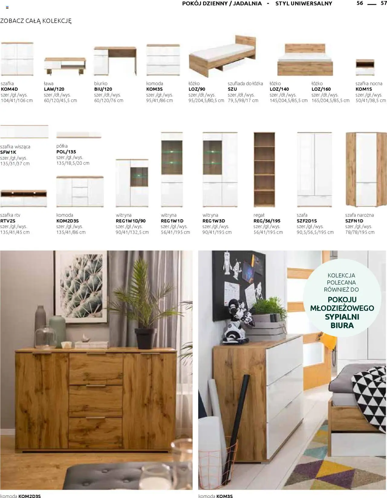 Black Red White Gazetka - Katalog rodzinnych wnętrz od 24.05.2024 | Strona: 57 | Produkty: Biurko, Witryna, Regał, Szafka nocna
