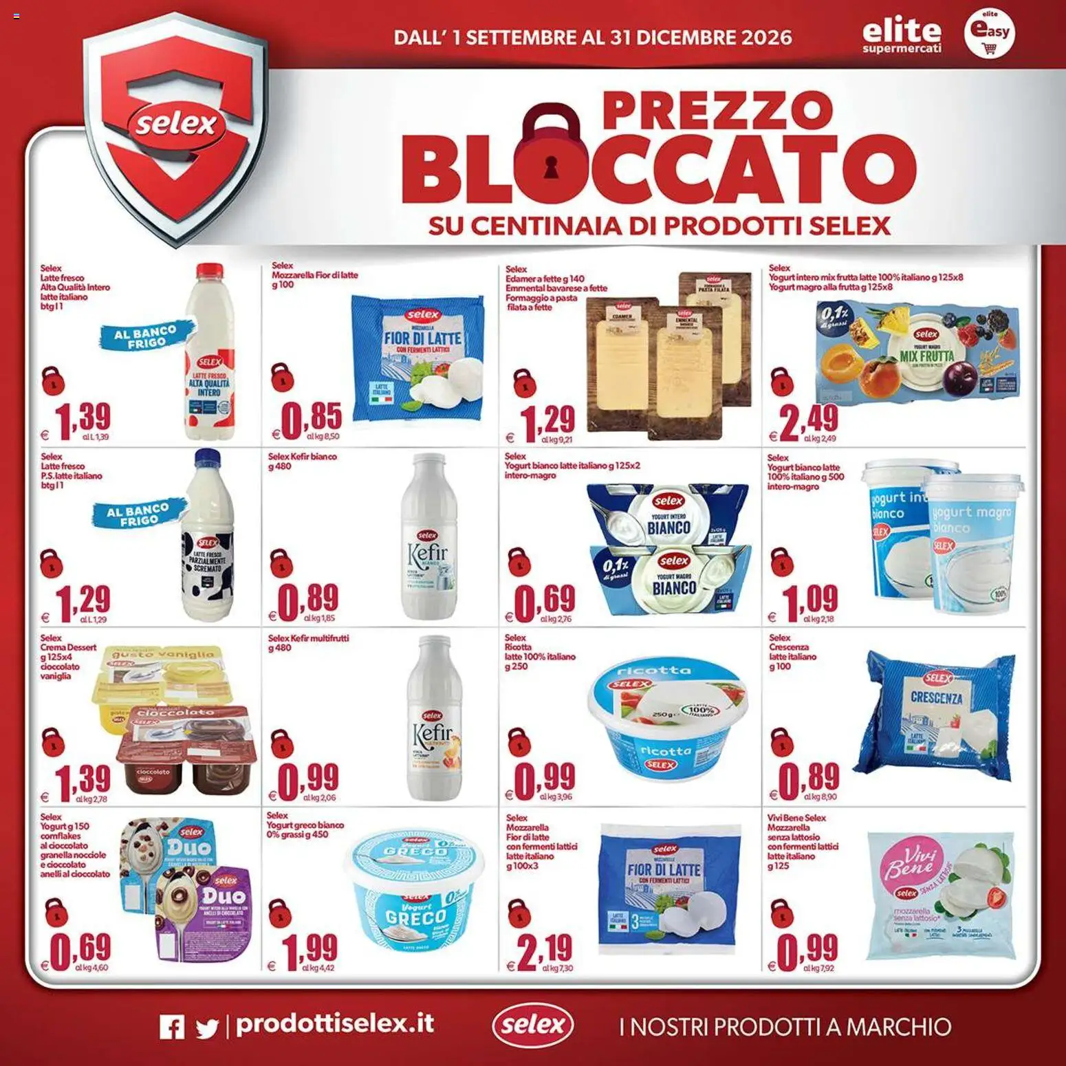 Volantino Elite Supermercati del 01/09/2026 | Pagina: 5 | Prodotti: Vaniglia, Latte, Yogurt magro, Ricotta