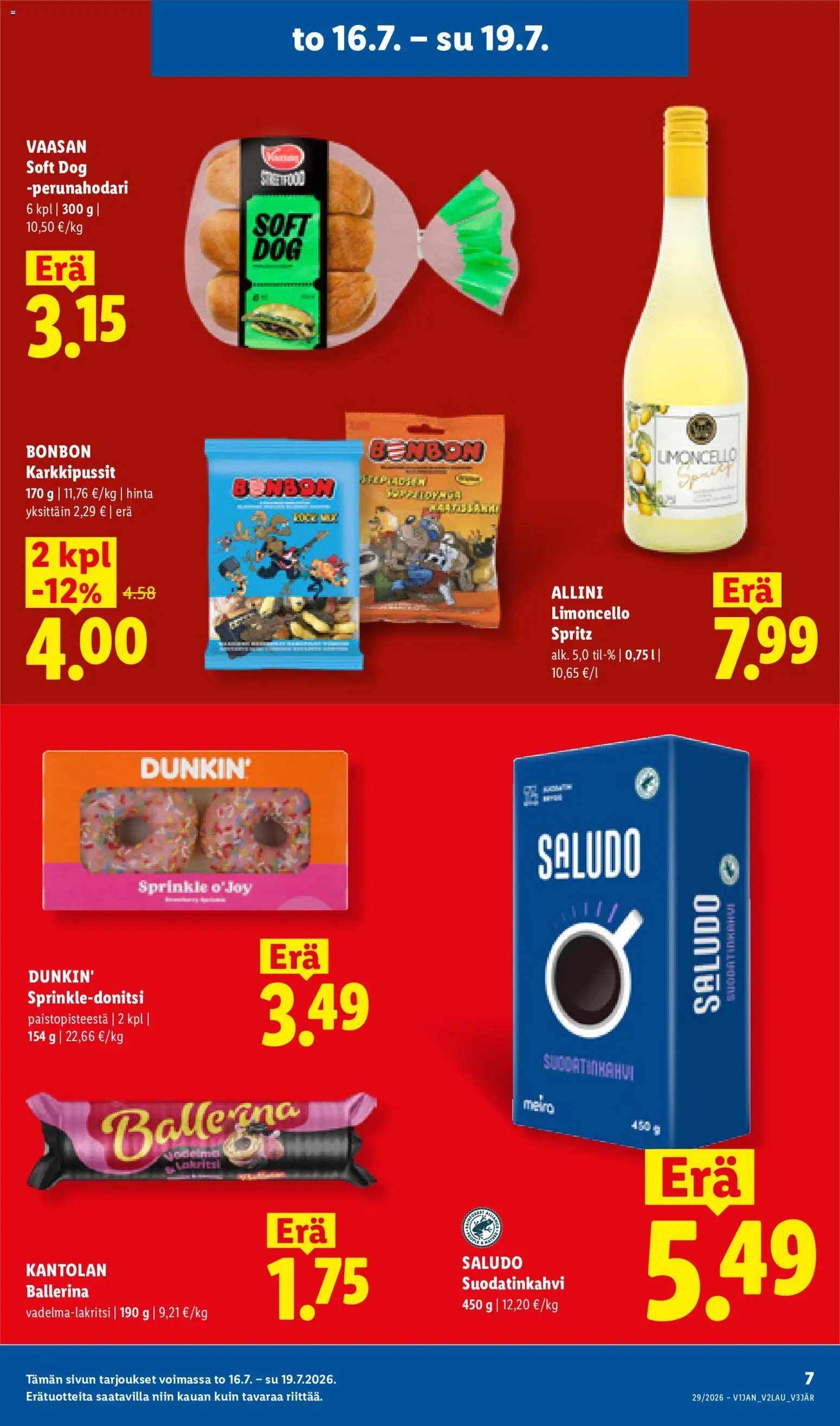 Lidl tarjoukset – voimassa 16/07/2026 alkaen | Sivu: 7 | Tuotteet: Hot dog