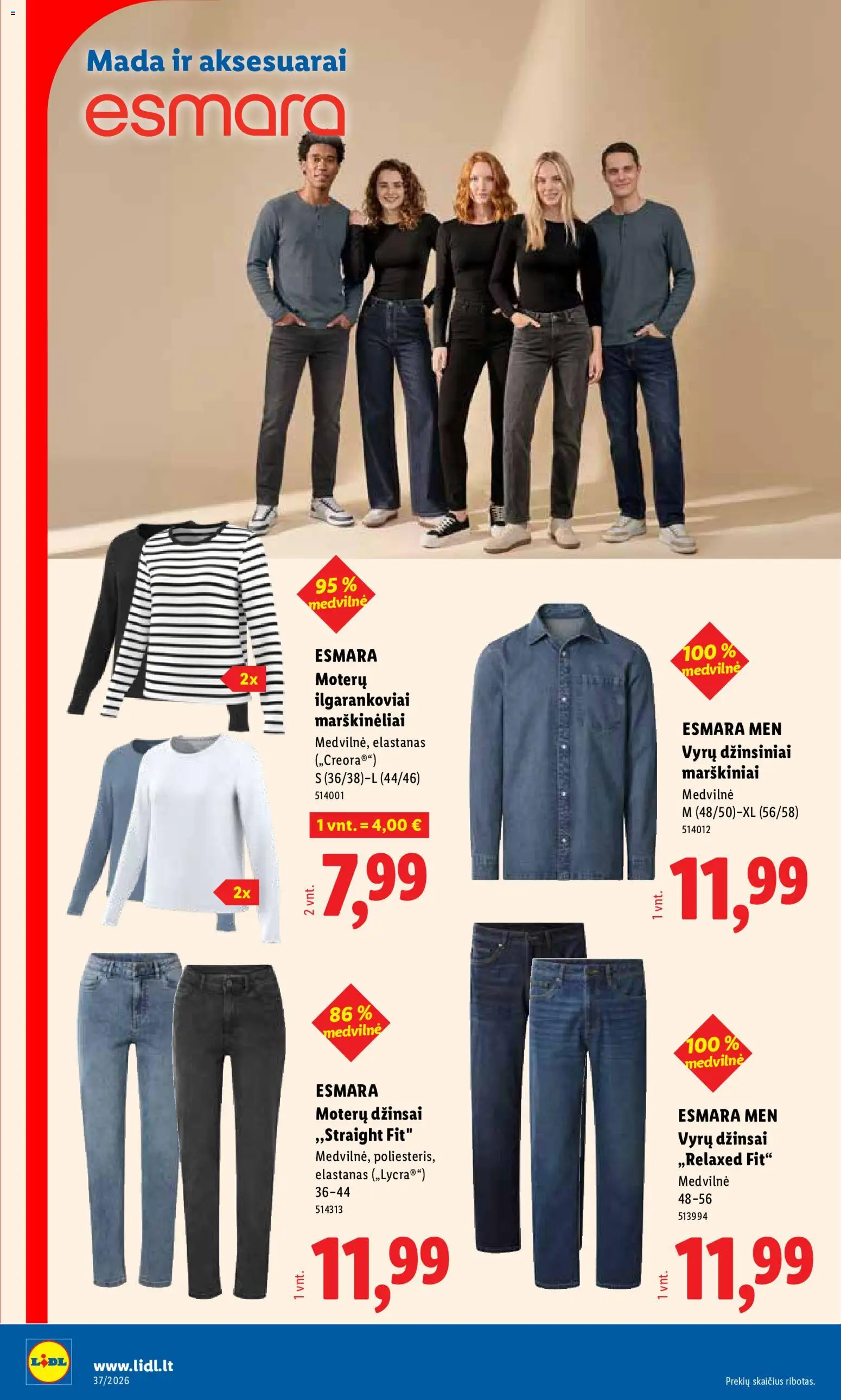 LIDL akcijos nuo 2026.09.07 | Puslapis: 10 | Prekių: Džinsai, Marškiniai, Marškinėliai