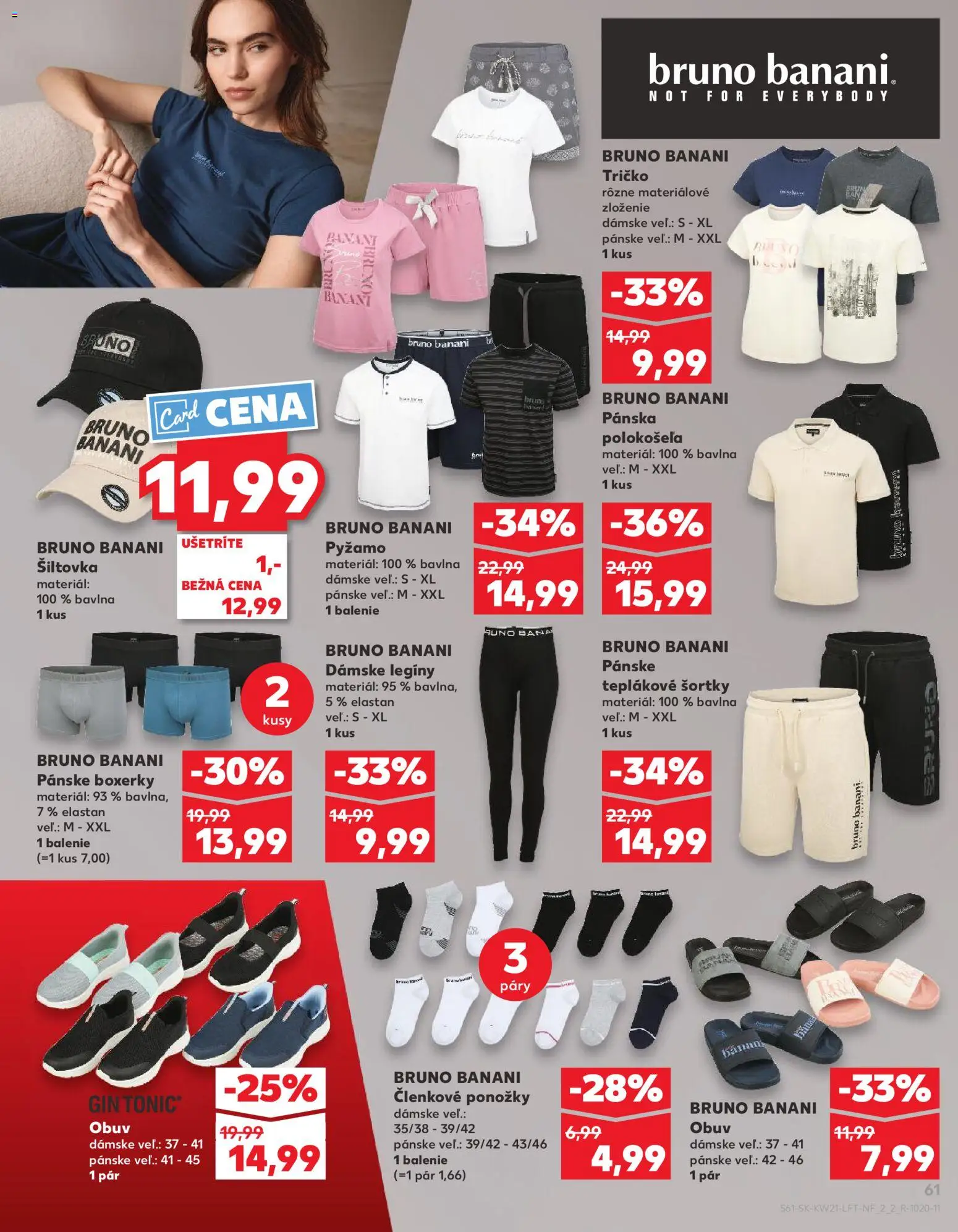 Nové Kaufland akcie – leták je platný od 21.05.2026 | Strana: 61 | Produkty: Gin, Ponožky, Pyžamo, Boxerky