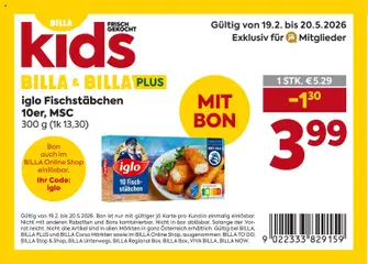 Billa Kids Bons ab 19.02.2026 gültig | Seite: 2 | Produkte: Fisch