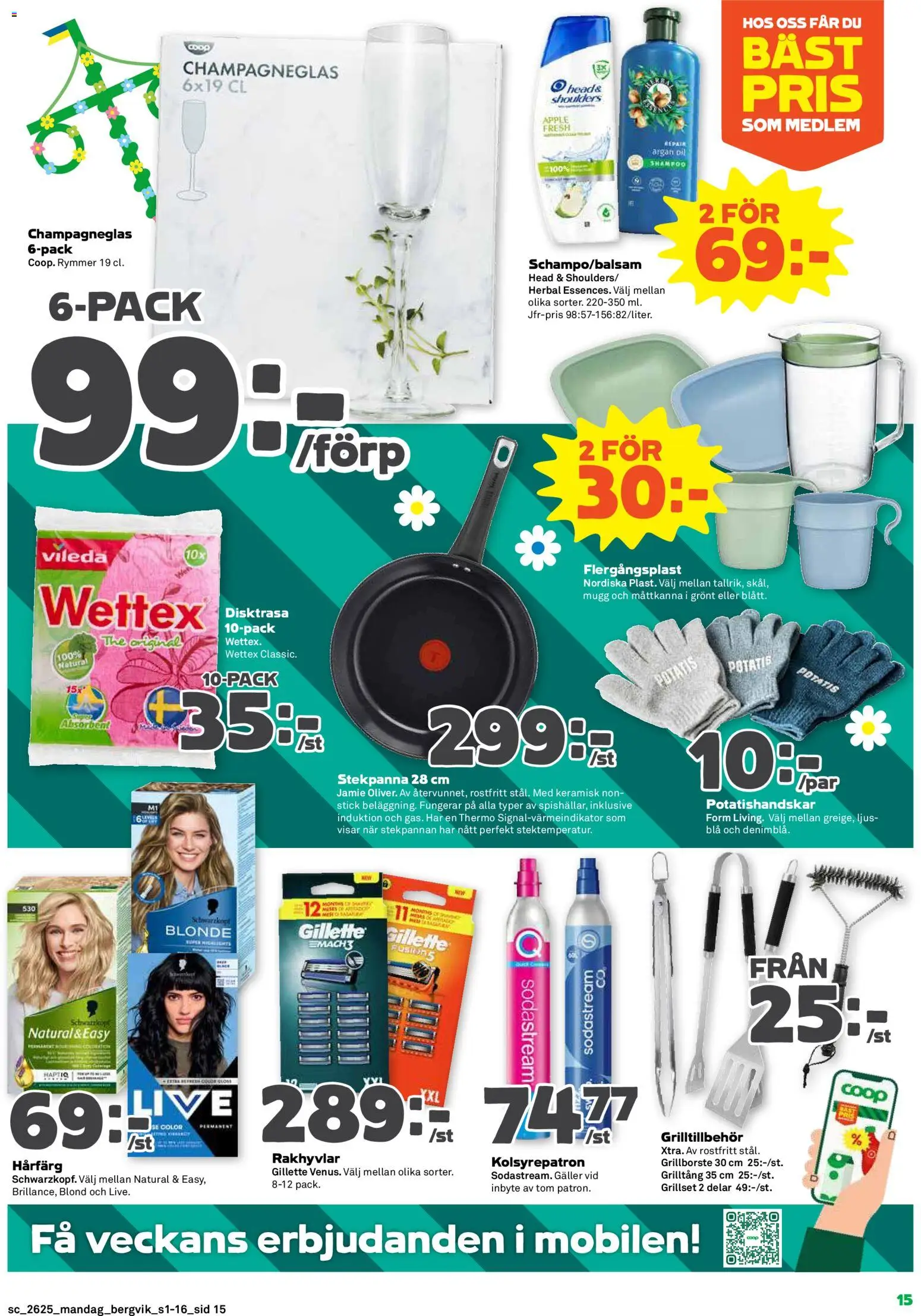 Stora Coop reklamblad aktuell från 15.06.2026 | Sida: 15 | Produkter: Grillborste, Äpple, Disktrasa, Sodastream