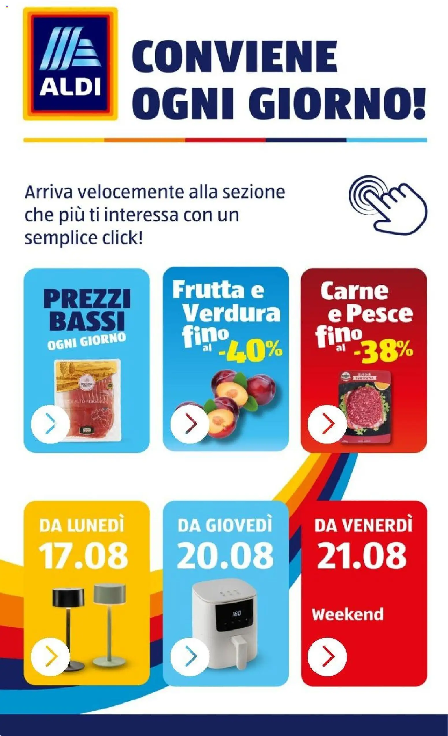 Volantino Aldi del 17/08/2026 | Pagina: 2 | Prodotti: Pesce, Frutta, Carne