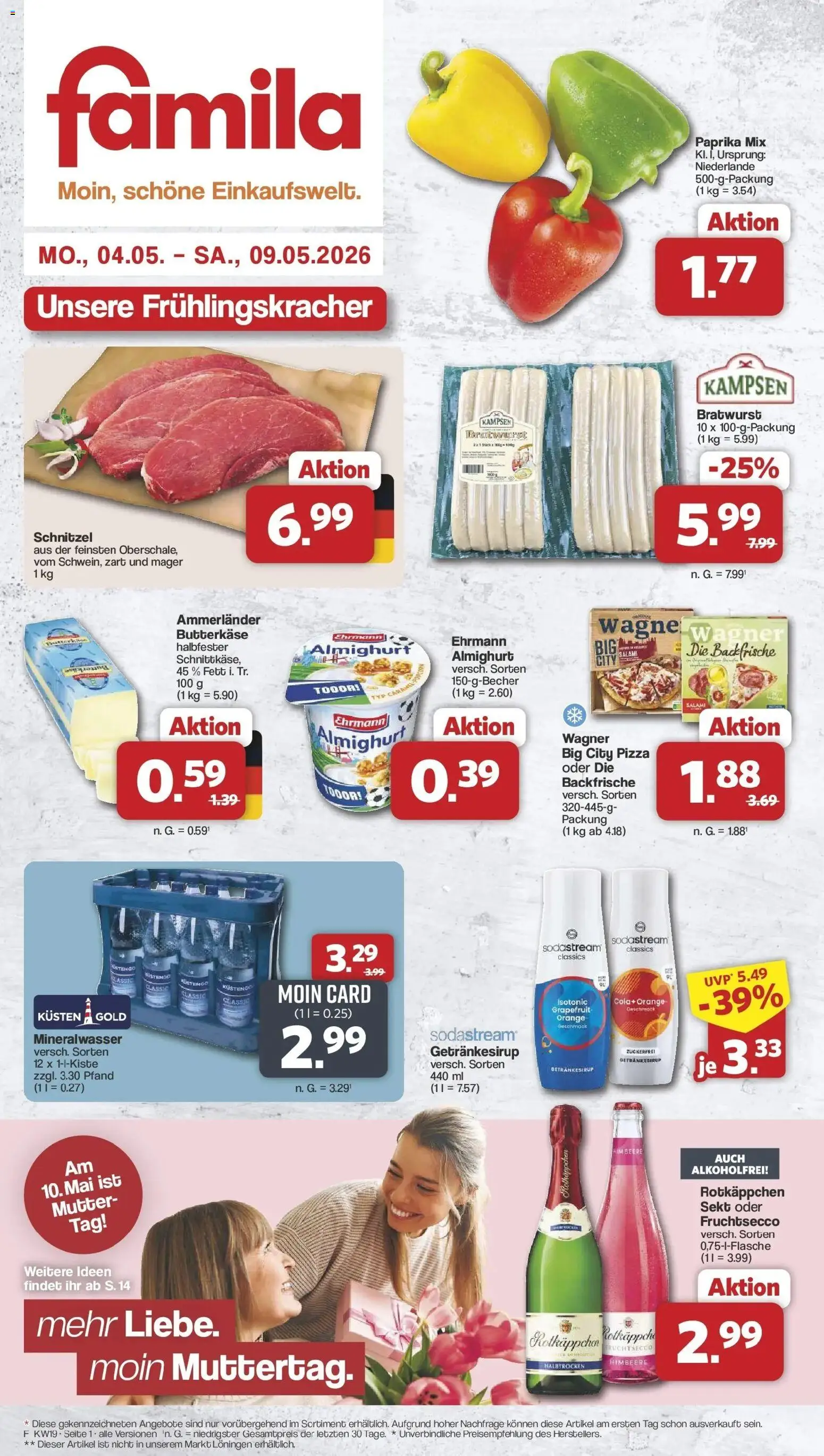 Famila Nordwest - Famila: Wochenangebote – gültig ab 03.05.2026 | Seite: 1 | Produkte: Ehrmann almighurt, Sekt, Mineralwasser, Paprika