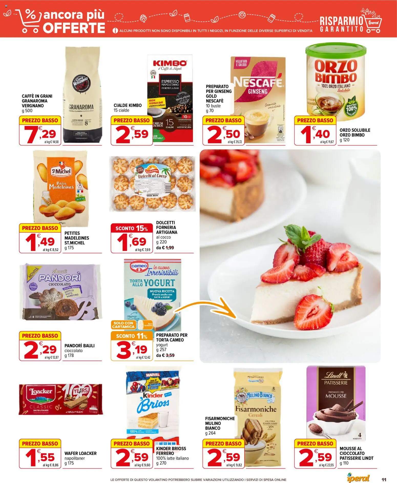 Volantino Iperal del 17.06.2026 | Pagina: 11 | Prodotti: Pasta, Pandoro, Cocco, Torta