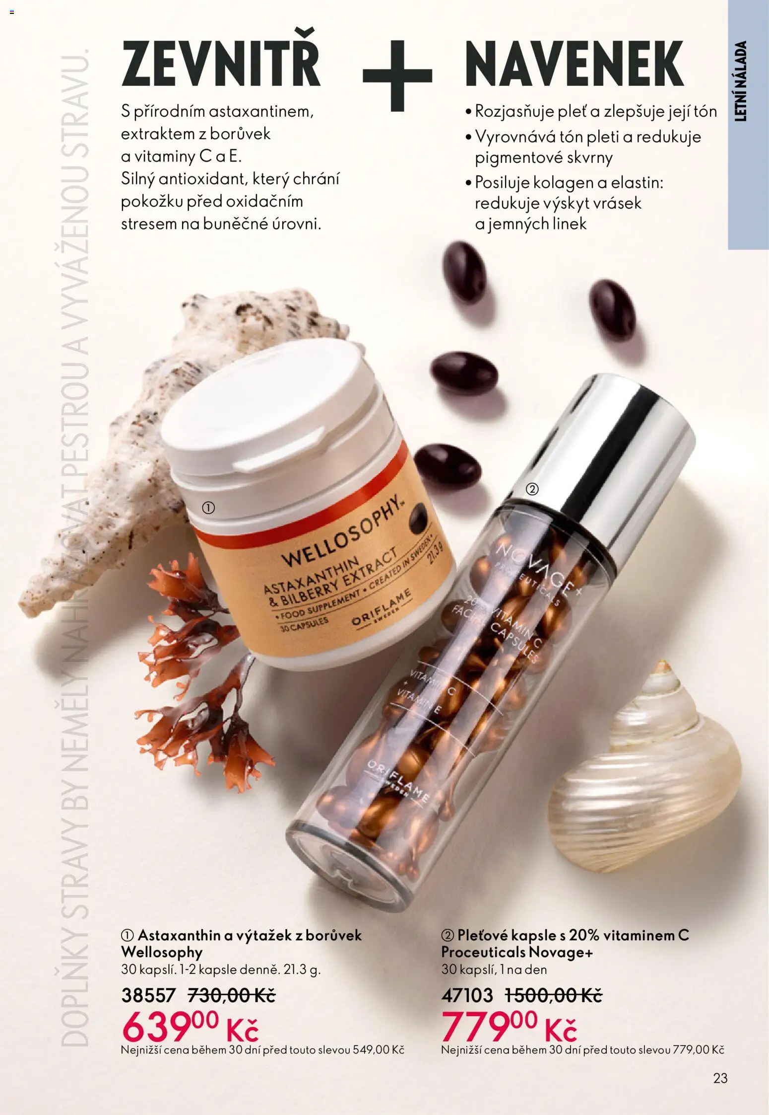 Oriflame katalog č. 08/2026 od 27.05.2026 | Strana: 23 | Produkty: Vitamin c, Kapsle, Vitamíny, Kolagen