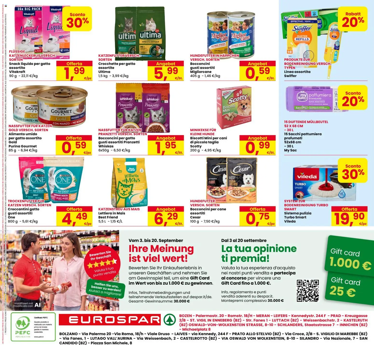Volantino Eurospar del 03/09/2026 | Pagina: 20 | Prodotti: Pollo, Merluzzo, Biscotti, Mais