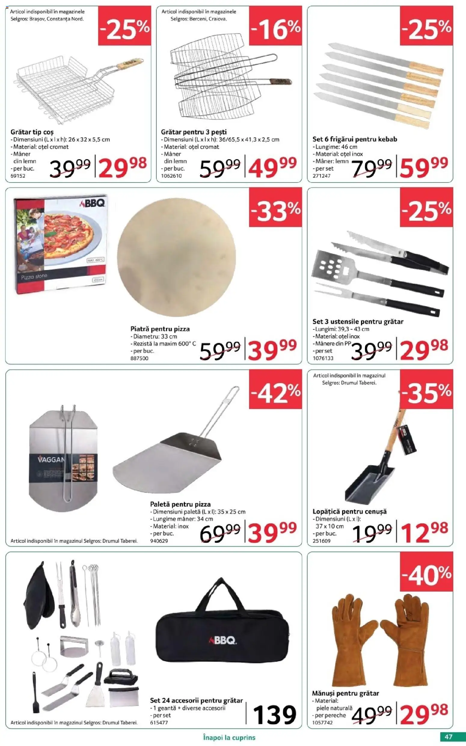 Noul catalog Selgros – valabil de la 17.04.2026 | Pagină: 47 | Produse: Geantă, Grătar, Mâner, Pizza